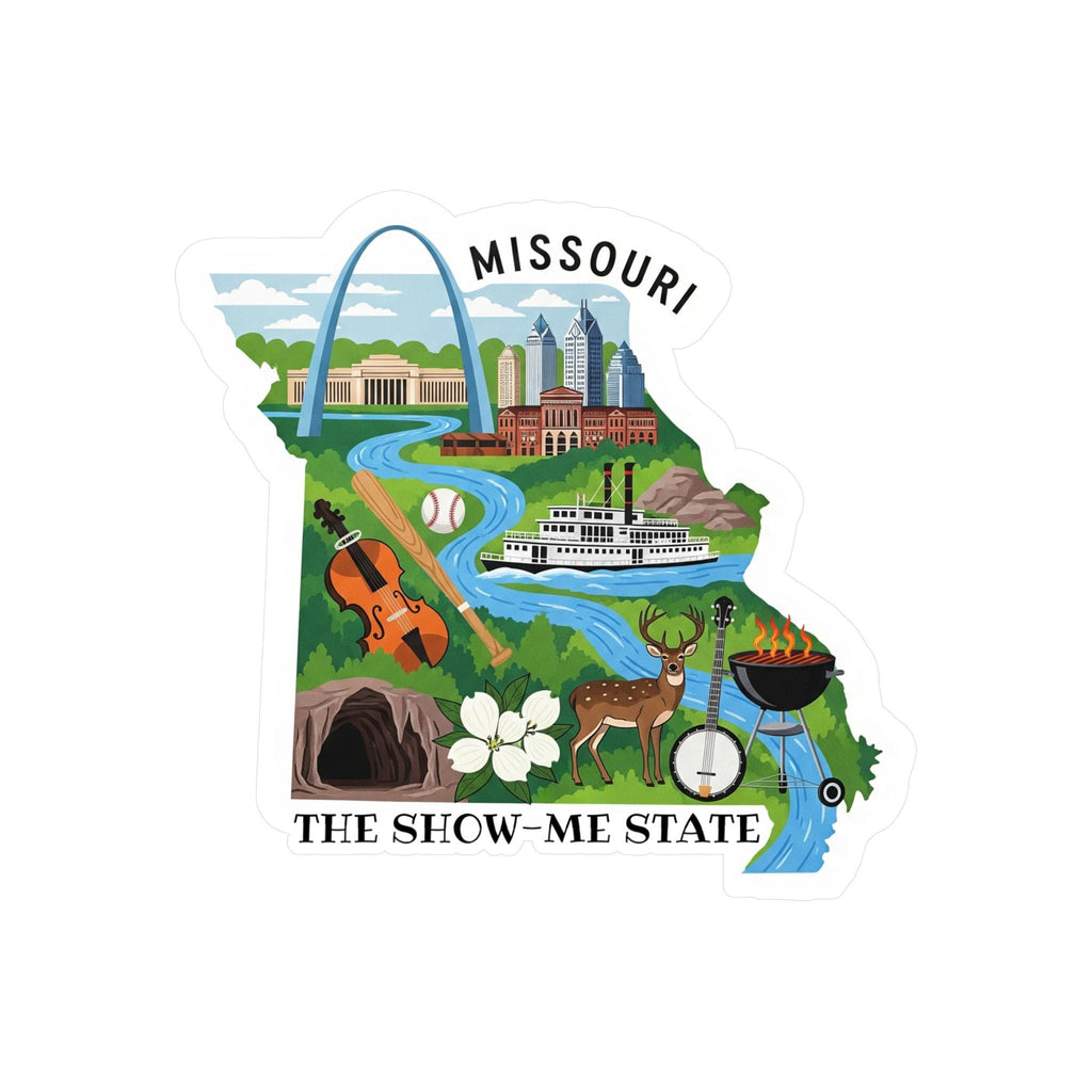 Missouri State Sticker, USA Kiss-Cut Vinyl, Landmark Waterproof Decal, United States Travel Collection
