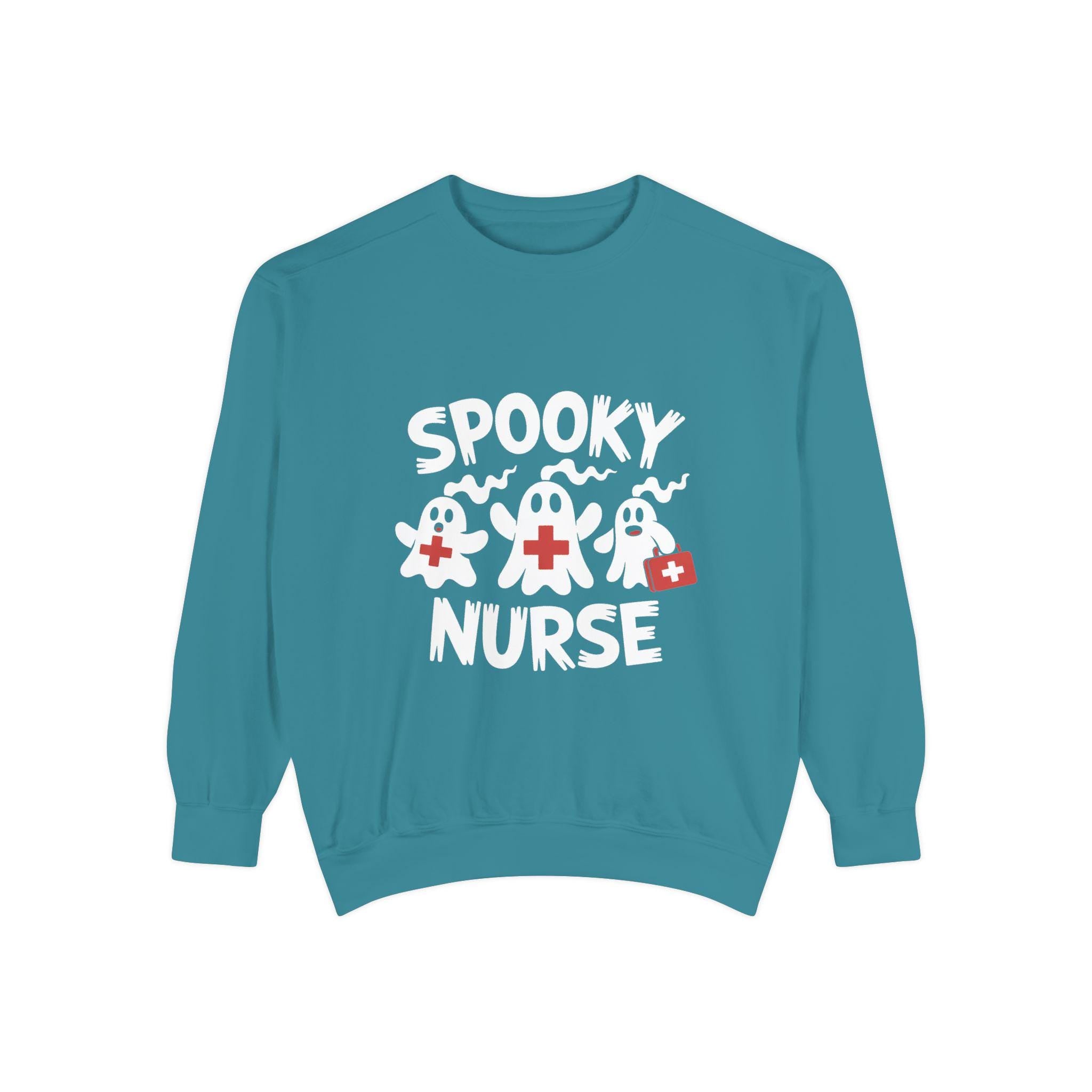 Spooky Nurse crew Halloween Nurse Sweatshirt, Spooky RN Fall Top Cozy Autumn Pullover, Cute Retro Gift for Nurse