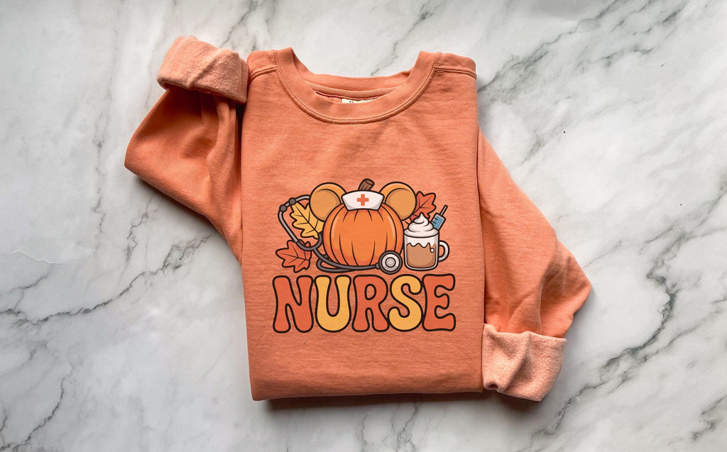 Halloween Nurse Comfort Colors Sweatshirt, Spooky Fall Pullover