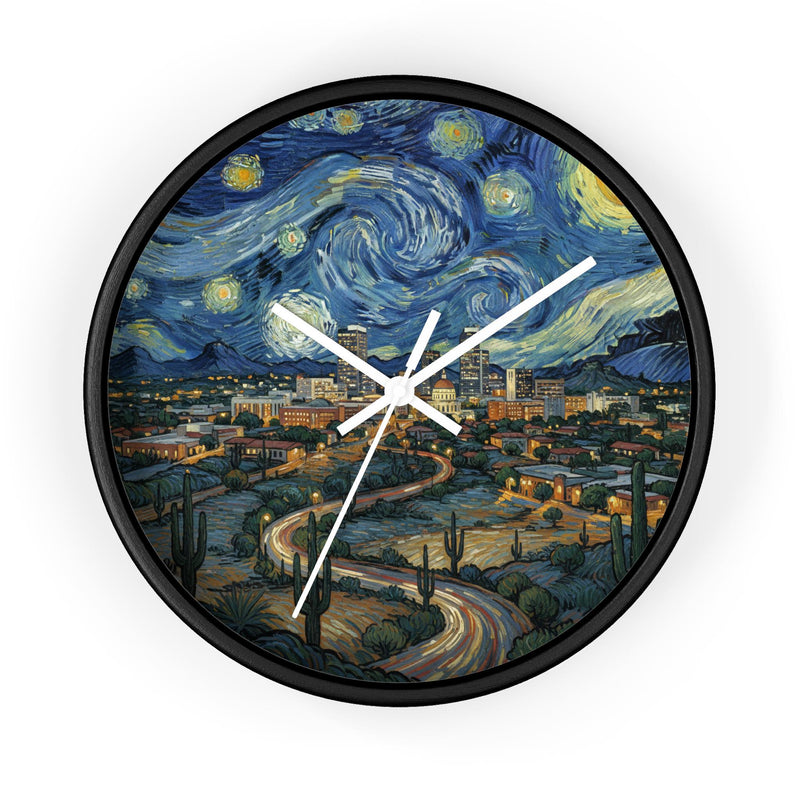 Tucson Arizona Wall Clock Vintage Van Gogh Starry Night Home Gift