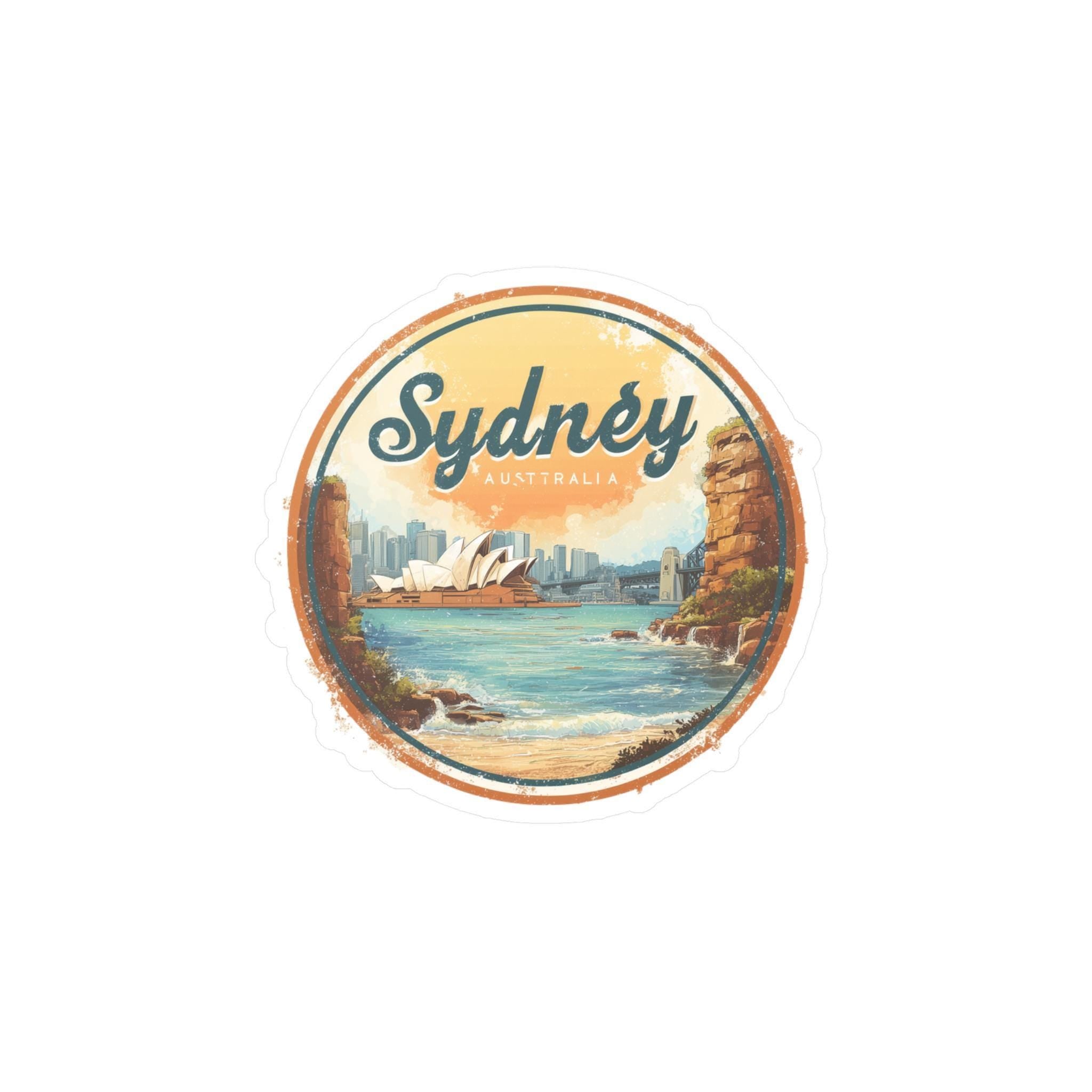 Sydney Watercolor Kiss-Cut Vinyl, Waterproof Decal, Retro Travel Lover Collection