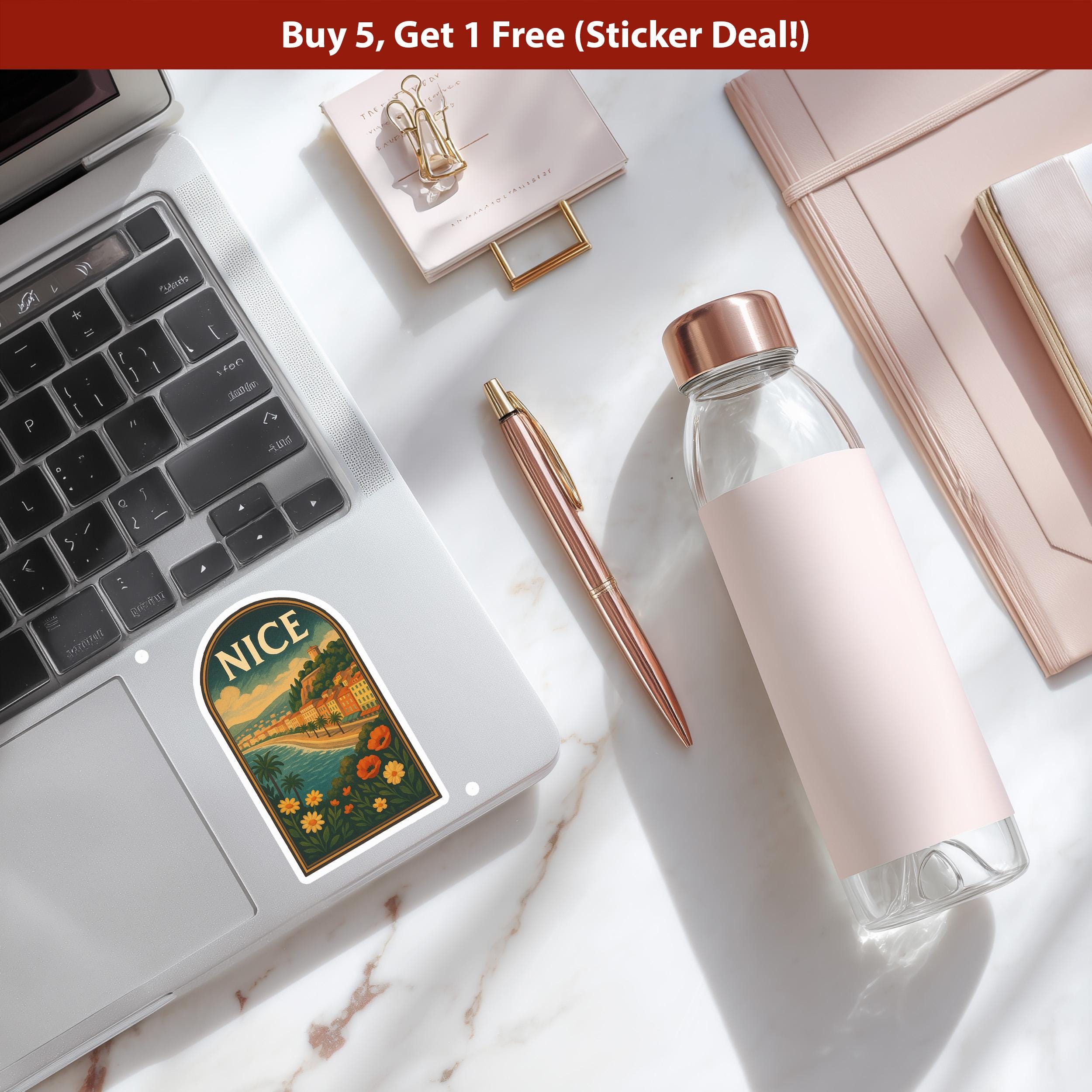 Nice France Sticker, Vintage City Vinyl Decal, Retro Travel Lover Collection, Journal Scrapbook