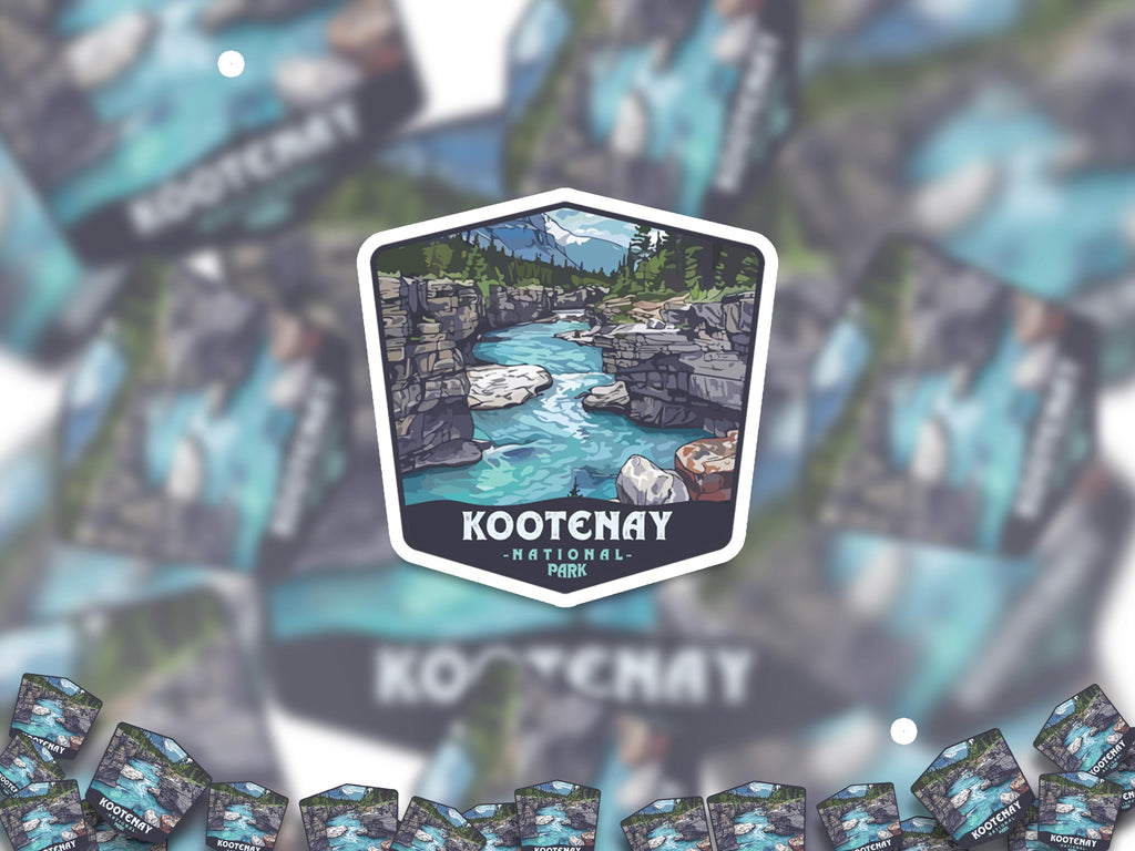 kootenay National Park Sticker, Vinyl Canada British Columbia, Retro Water Bottle Decal Hiking
