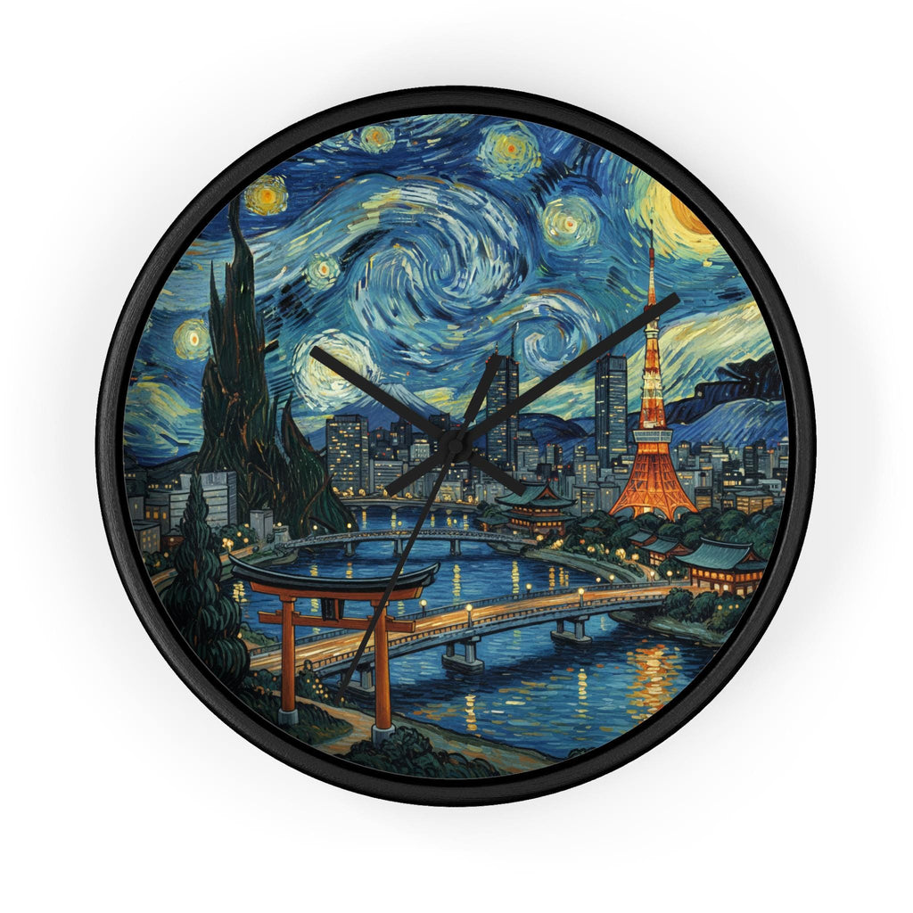 Tokyo Japan Wall Clock Vintage Van Gogh Starry Night Japanese Home Gift