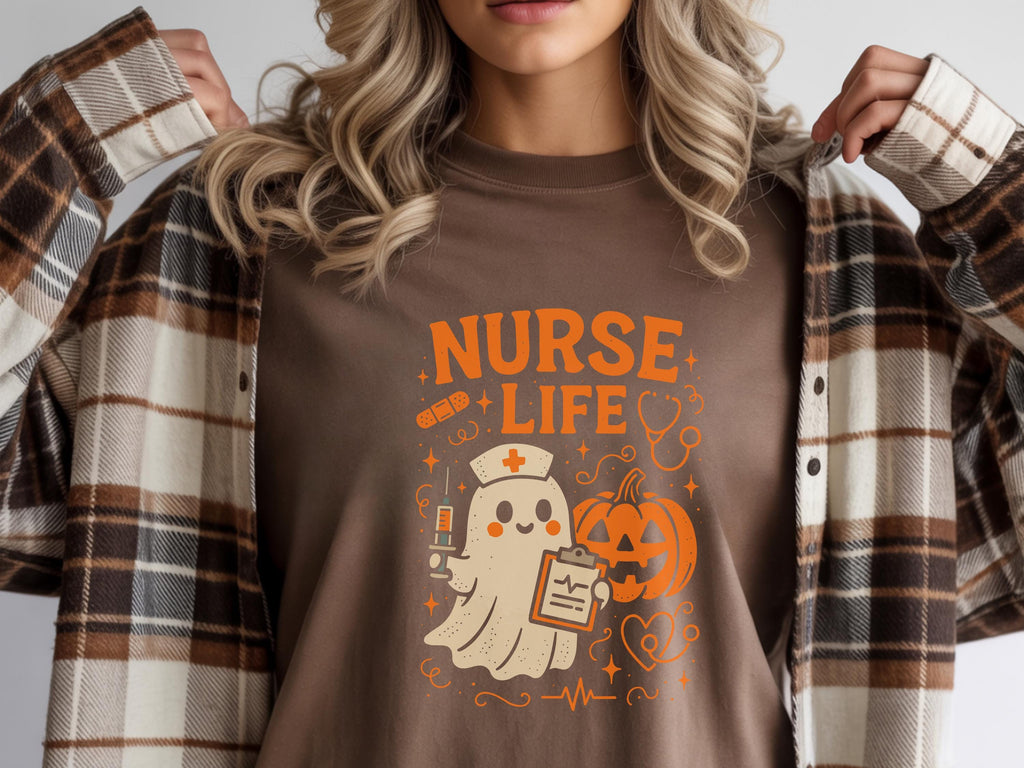 Nurse Life Halloween Cute Retro shirt, Spooky Fall Sweatshirt, Cozy Autumn Apparel, Gift for Nurse and healthcare workers