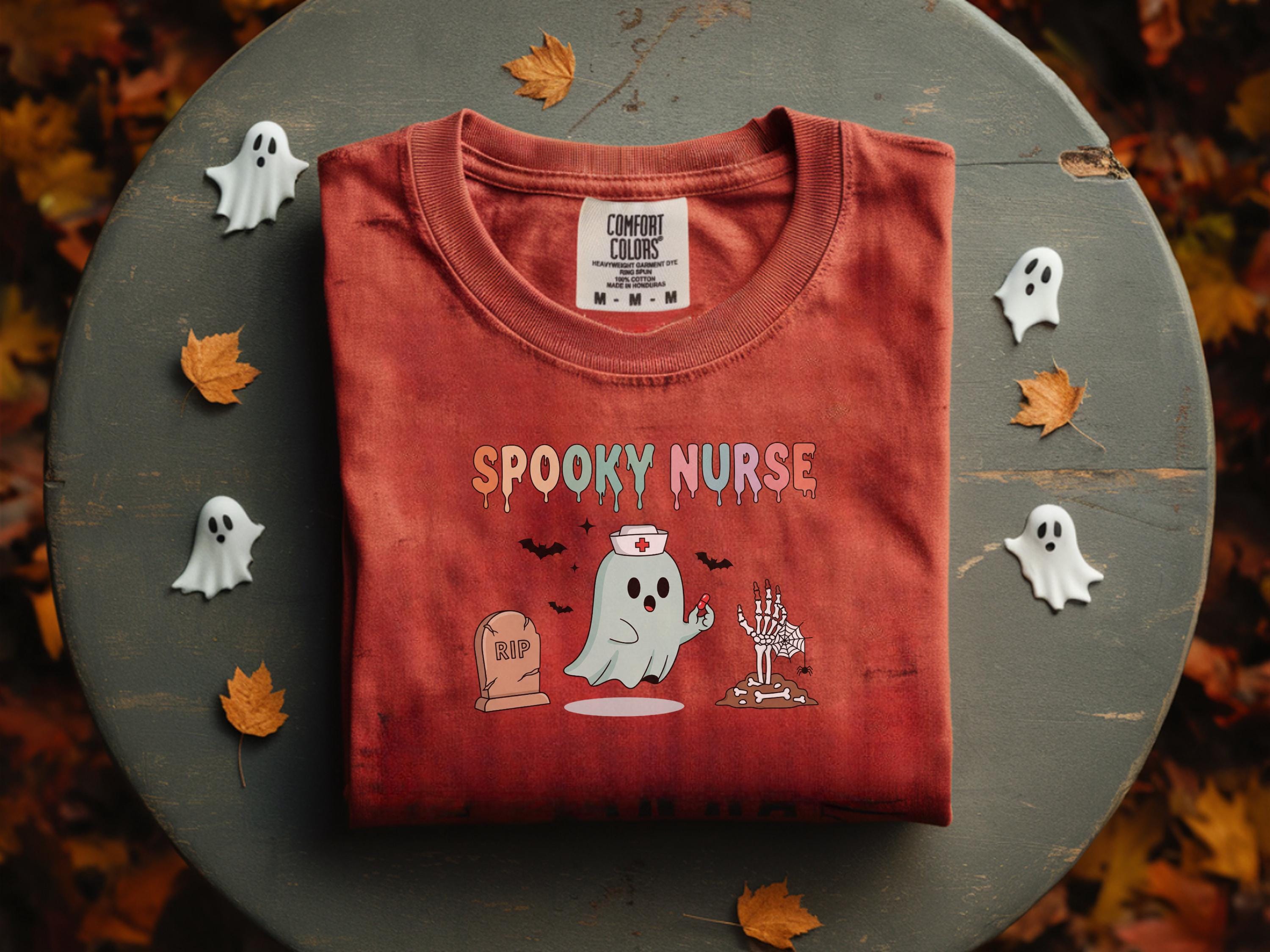 Cute Spooky Nurse Halloween Shirt, Funny RN Sweatshirt, Cute Fall Apparel, Cozy Autumn Outfit, Unique Gift for Nurse