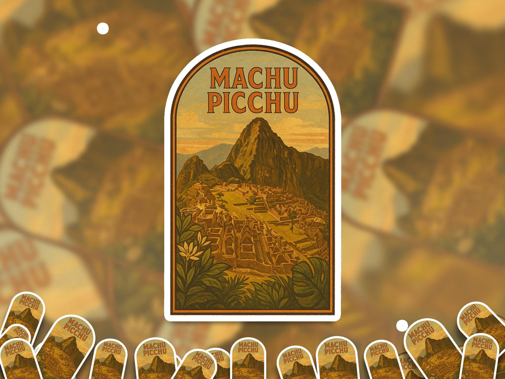 Machu Picchu Sticker Peru, Vintage City Vinyl Decal, Retro Travel Lover Collection, Journal Scrapbook
