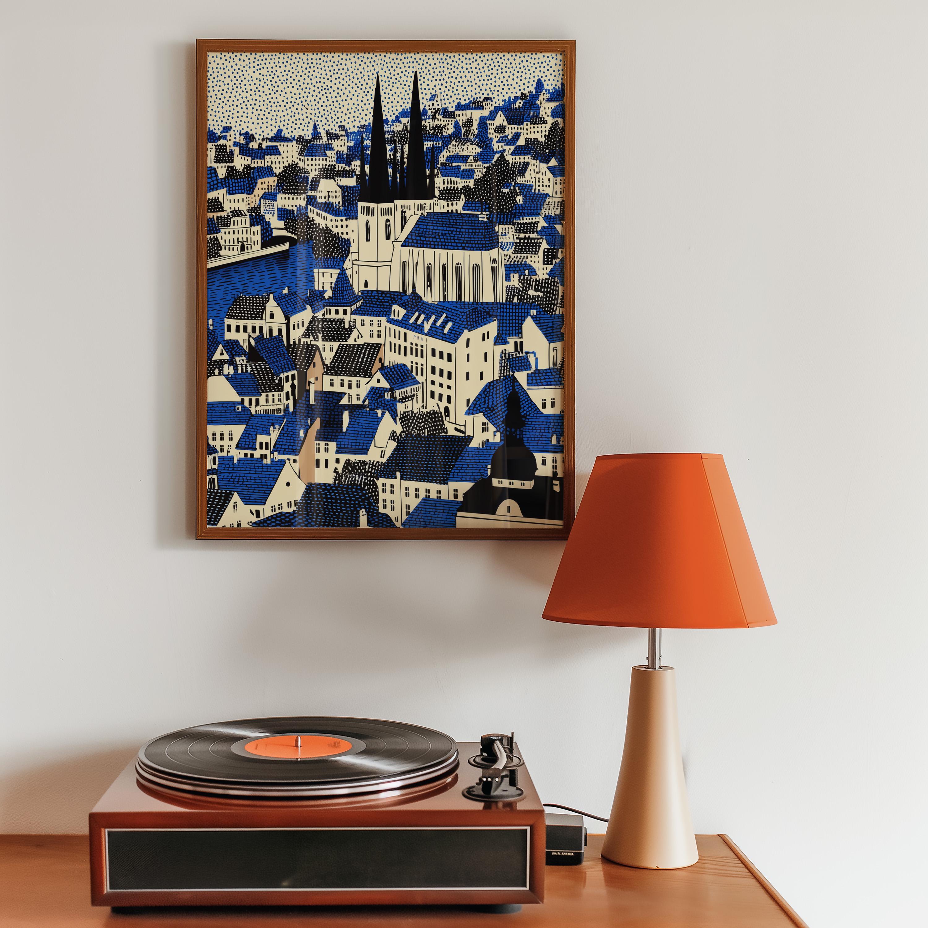 Prague Czech Republic Wall Art Print, Pop Art Large Size Poster Travel Gift Canvas
