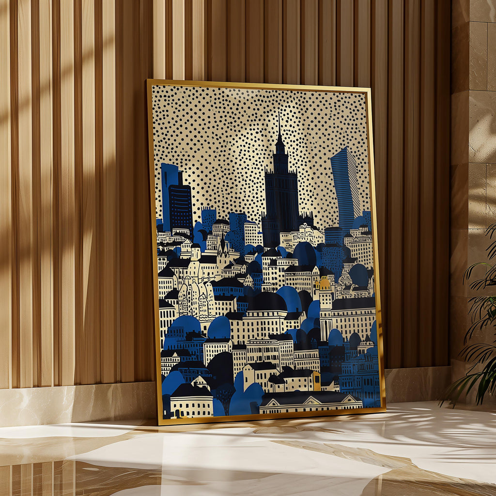 Warsaw Poland Wall Art Print, Pop Art Modern Large Size Poster Travel Gift Canvas