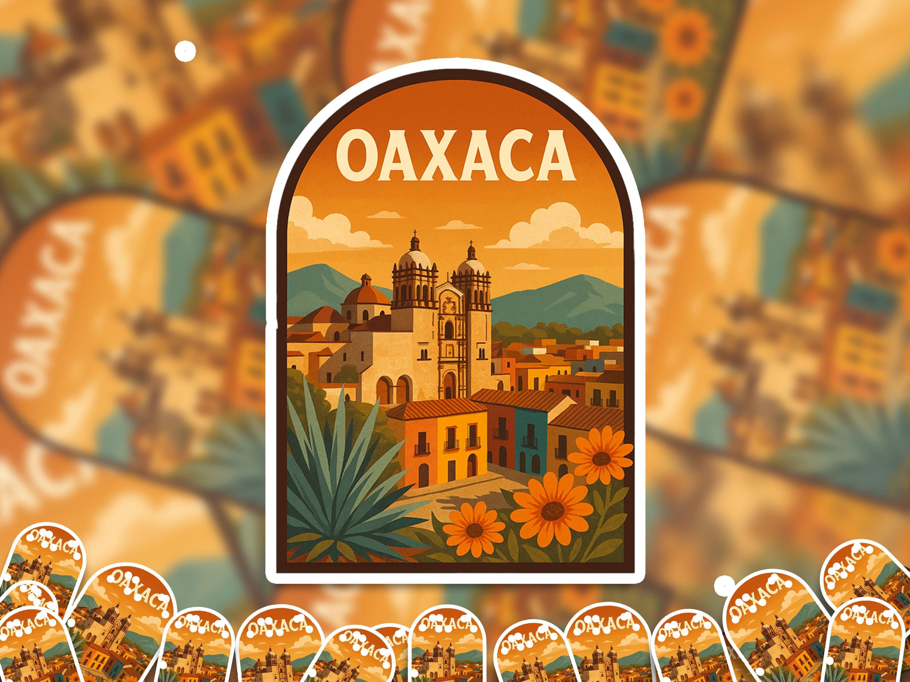 Oaxaca Mexico Sticker, Vintage City Vinyl Decal, Retro Travel Lover Collection, Journal Scrapbook