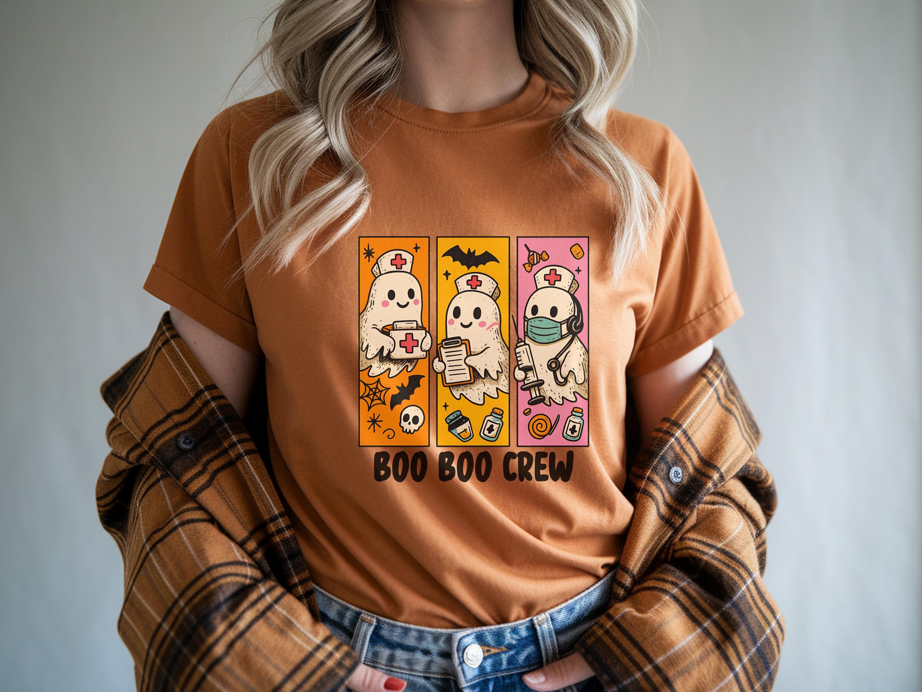 Vintage Boo Boo Crew Halloween Nurse Sweatshirt, Medical crew Cute Ghost Shirt, Funny Fall Spooky Season Gift for Nurse or Healthcare Worker