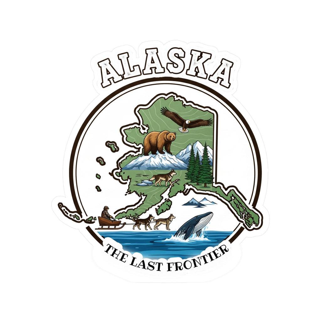Alaska State Sticker, USA Kiss-Cut Vinyl, Landmark Waterproof Decal, United States Travel Collection