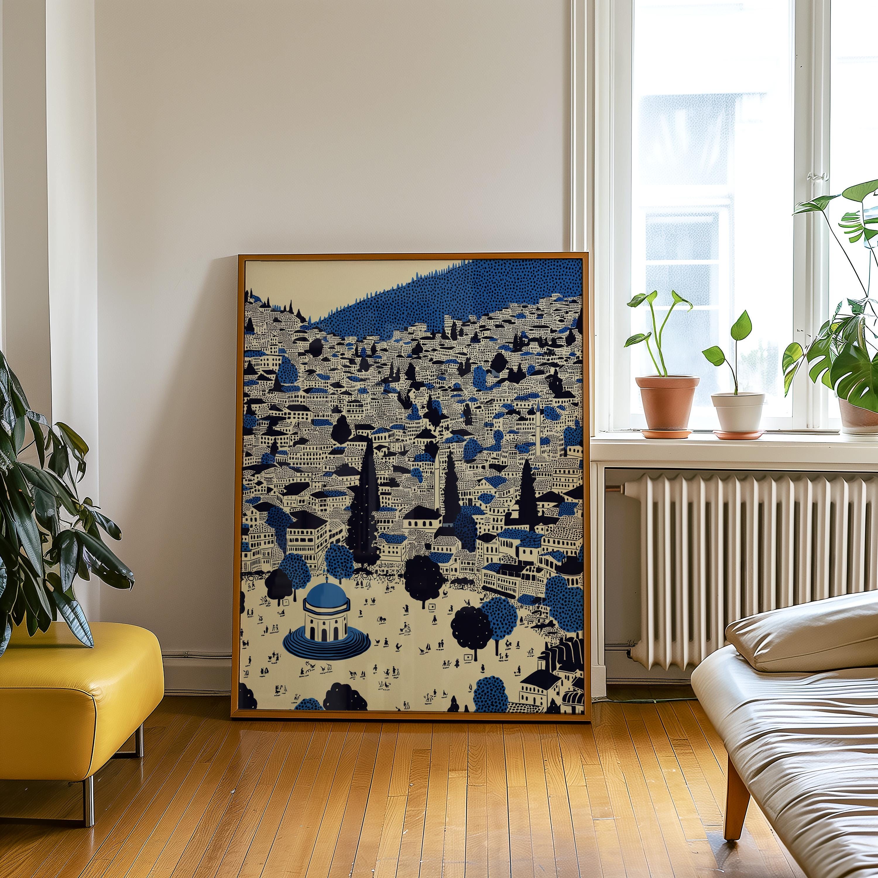 Sarajevo Wall Art Print, Pop Art Modern Poster Bosnia Travel Gift Canvas