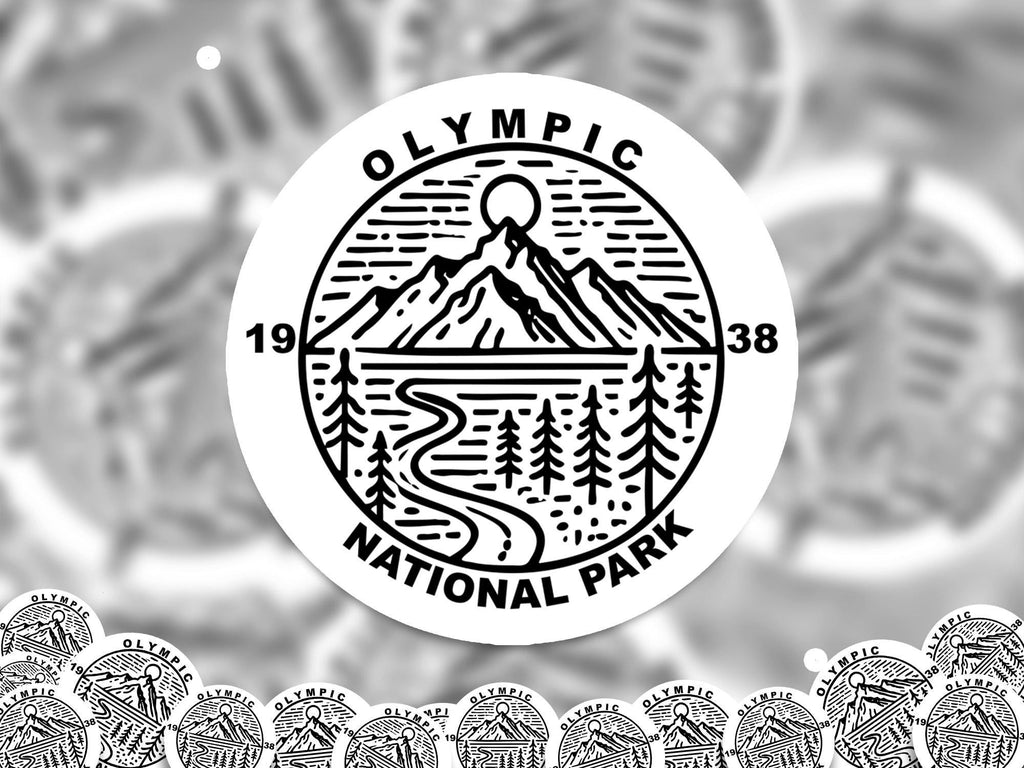 Olympic National Park Sticker, Kiss-Cut Vinyl, Waterproof USA Decal Badge Collection