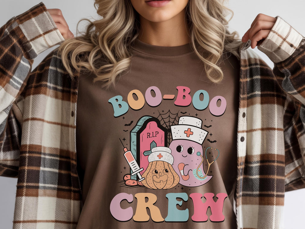 Retro Boo Boo Crew Nurse Shirt For Halloween Season, Cute Scary desgin, Gift Idea for Nurse & healthcare crew