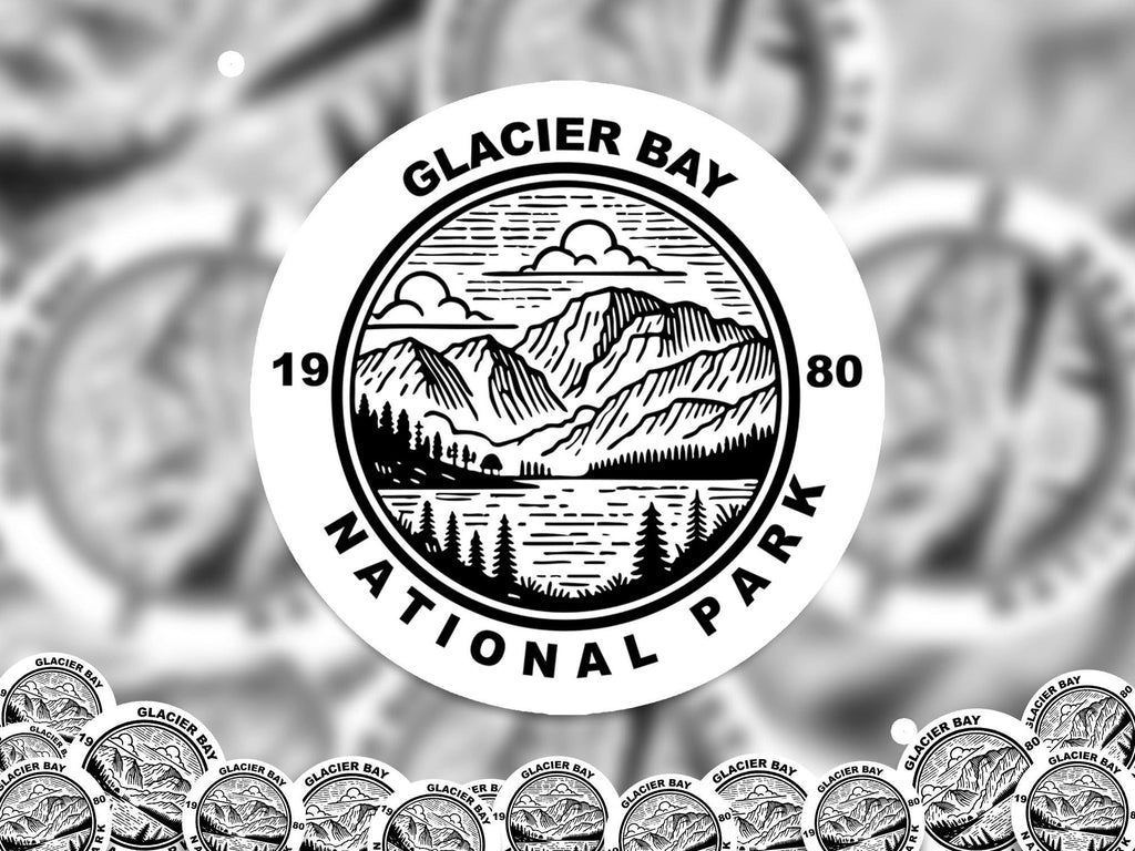 Glacier National Park Sticker, Kiss-Cut Vinyl, Waterproof USA Decal Badge Collection