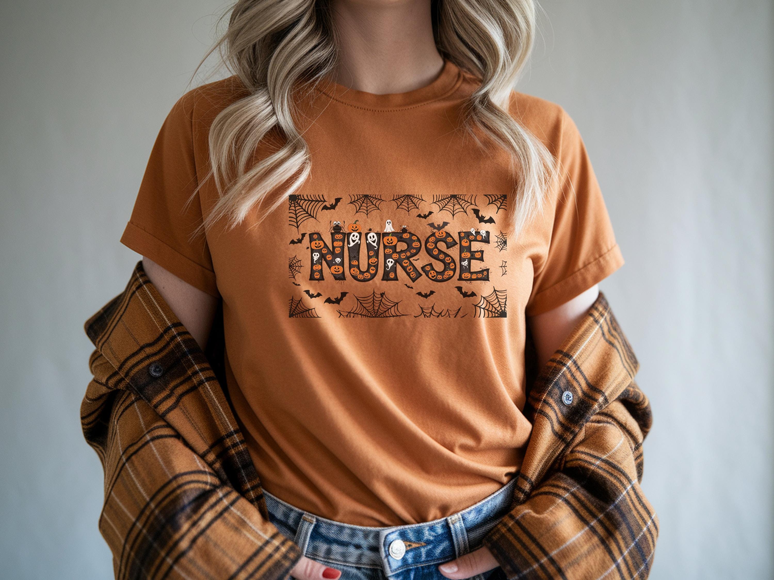 Spooky Nurse Shirt For Halloween Season, Cute Scary desgin, Gift Idea for Nurse & healthcare crew