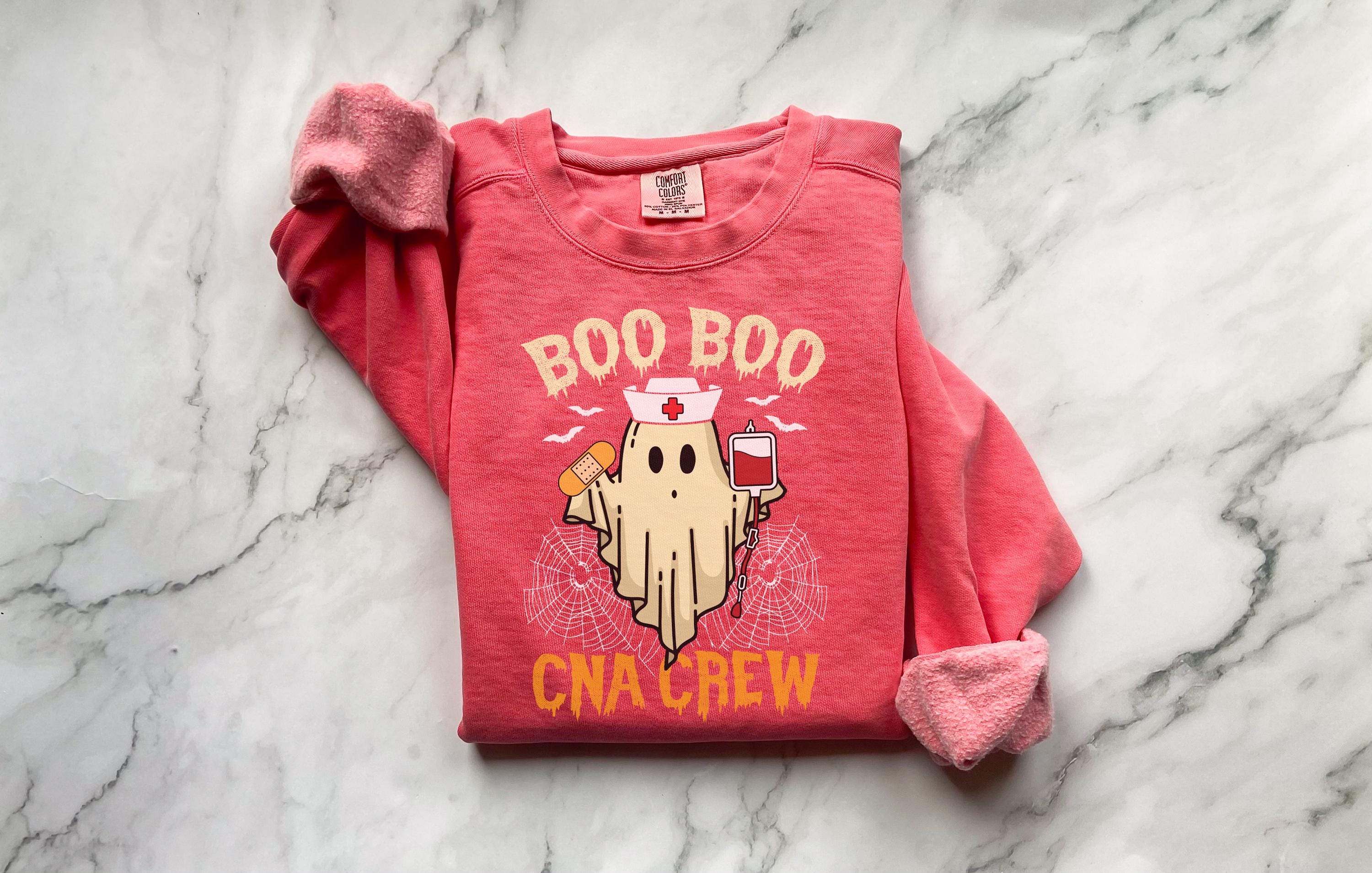 CNA Boo Boo Crew Halloween Nurse shirt, Medical crew Cute Ghost Sweatshirt, Funny Fall Spooky Season Gift for Nurse or Healthcare Worker