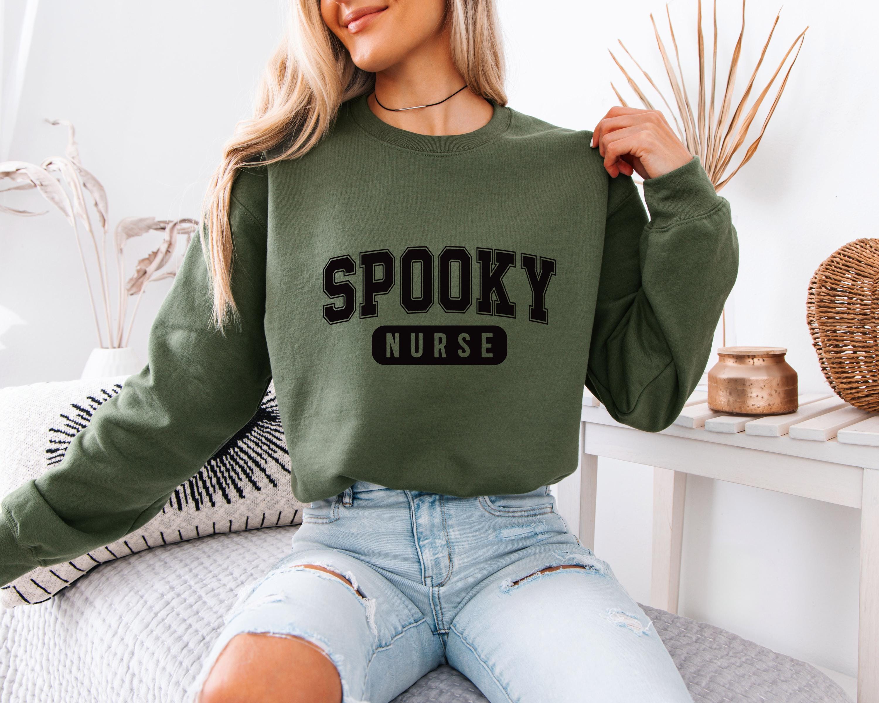 Spooky Nurse Halloween Sweatshirt, Halloween Gift for Nurse Sweater, Nurse Spooky , Nurse Halloween Boo Boo Crew