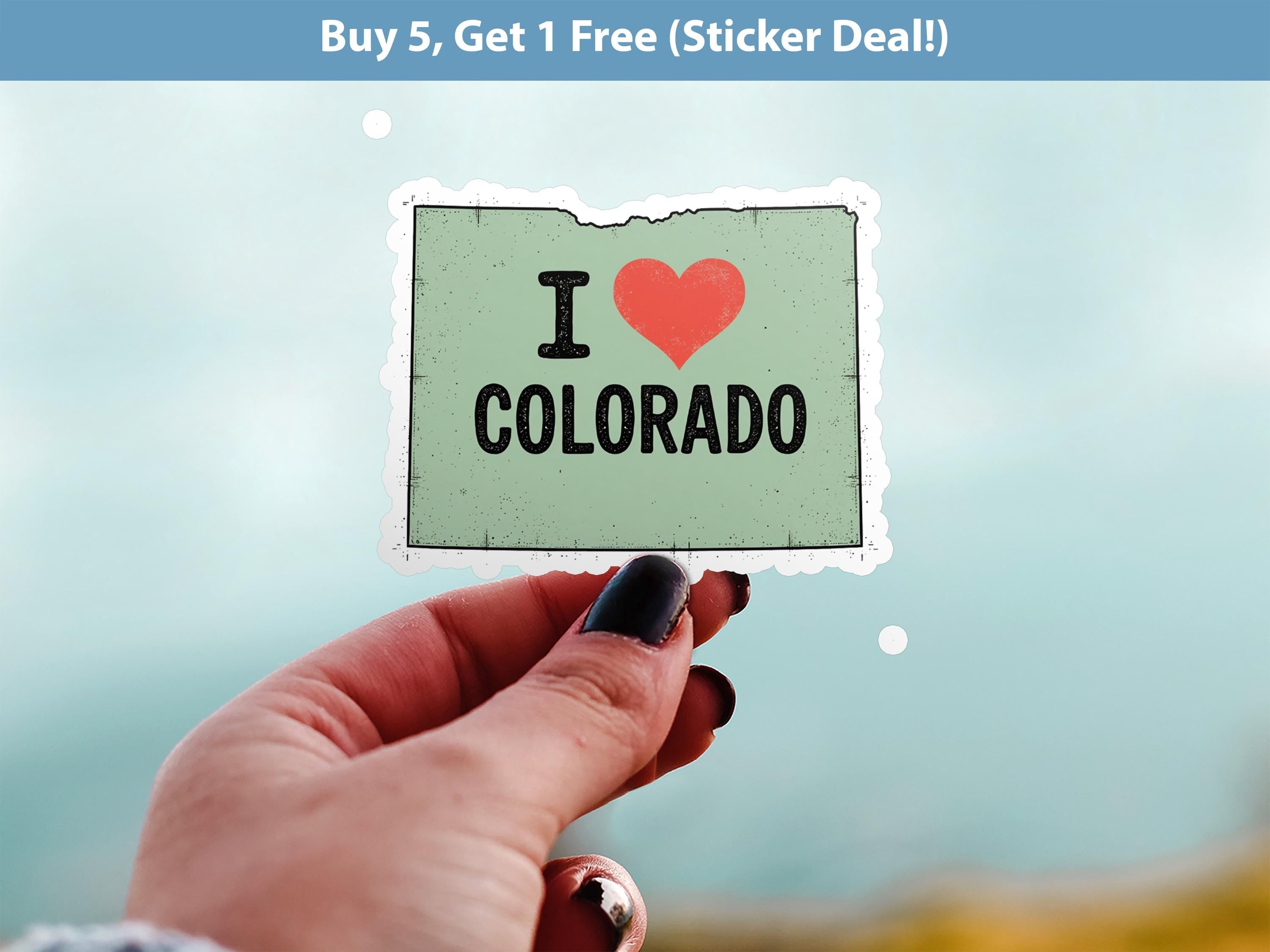 I love Colorado Sticker, Vintage US States Vinyl Decal, Waterproof Decal, Retro Travel Collection