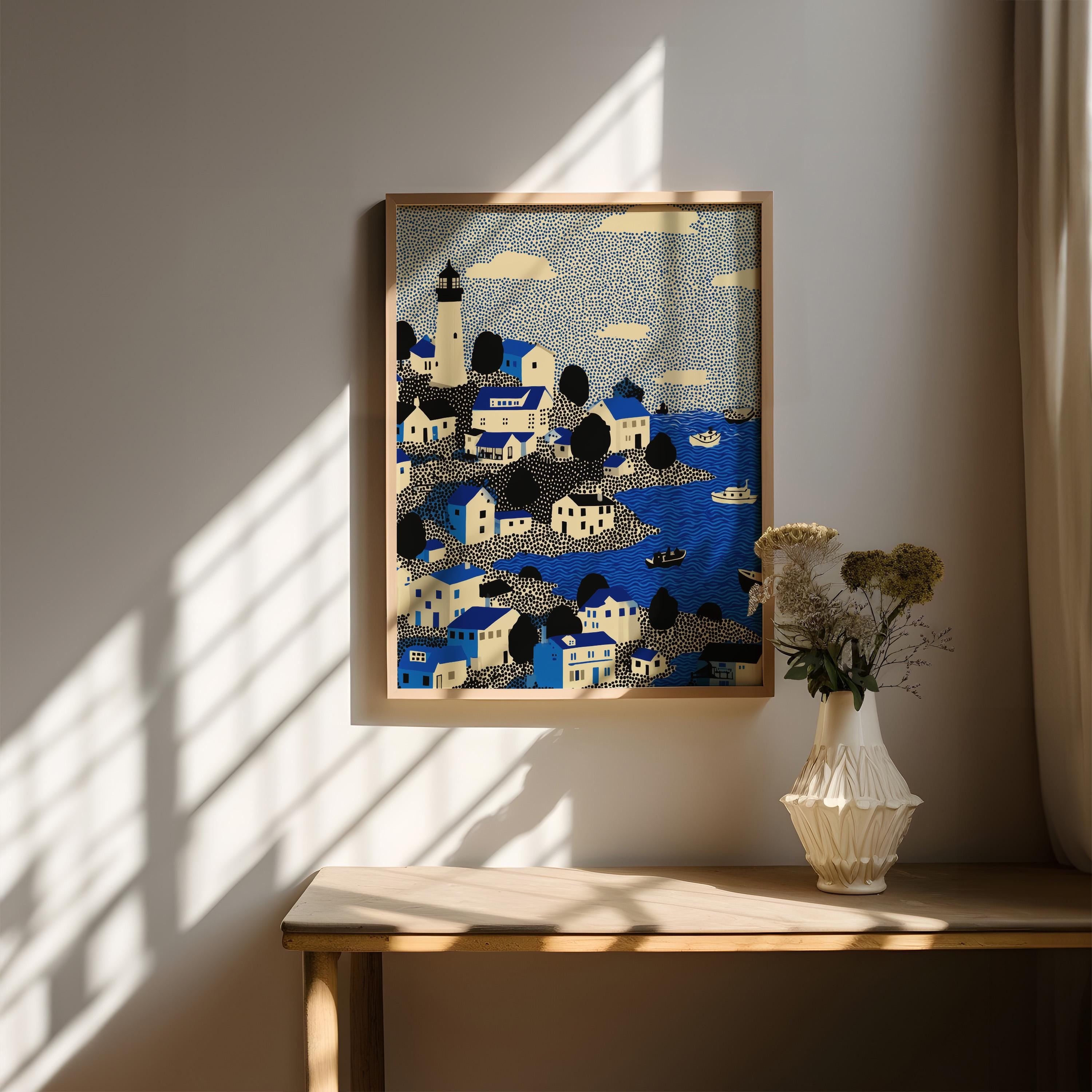 Portland Maine Wall Art Print, Pop Art Modern Large Size Poster Travel Gift Canvas