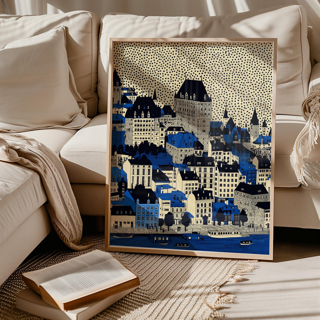 Quebec Wall Art Print, Pop Art Modern Large Size Poster Travel Gift Canvas Canada