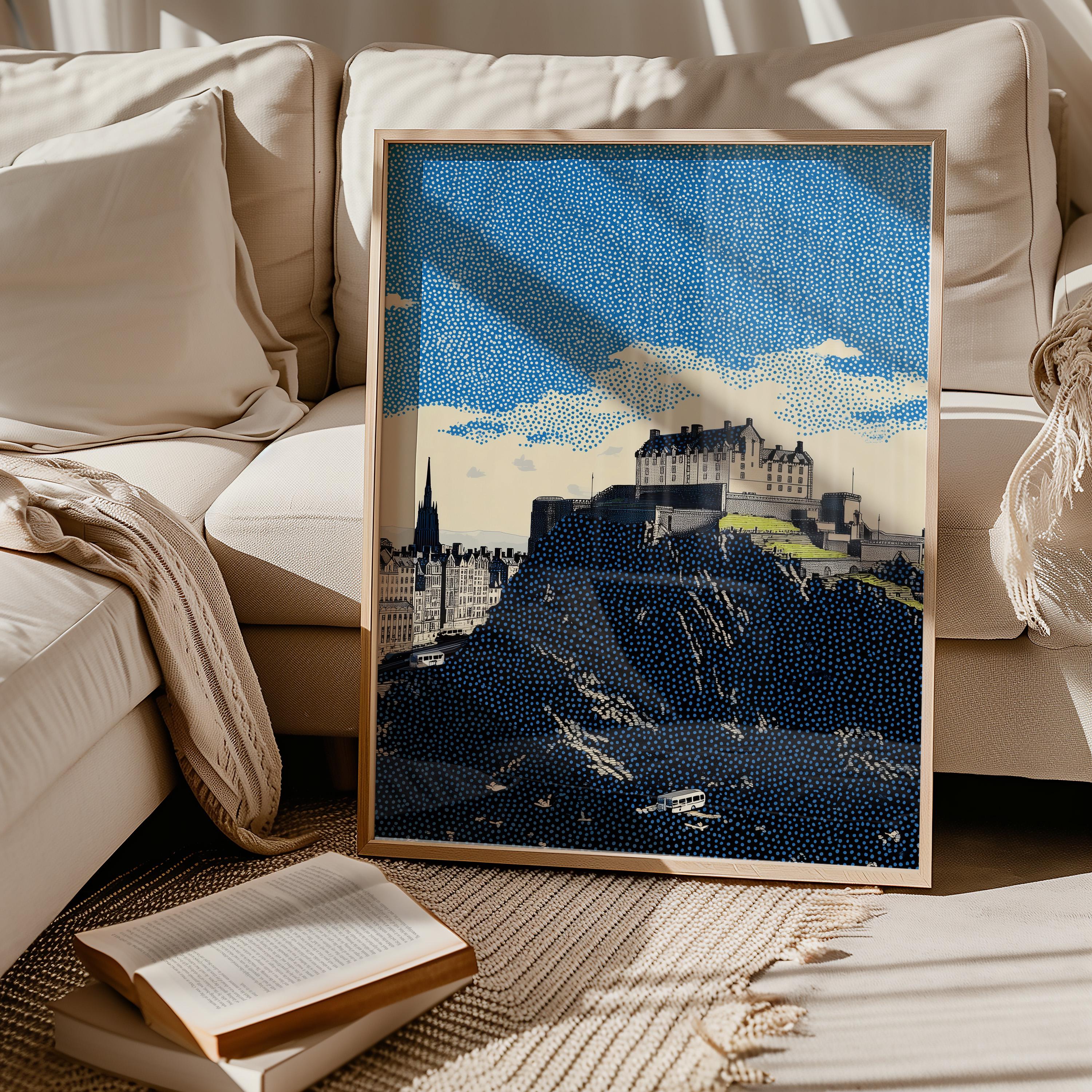 Edinburgh Scotland Wall Art Print, Pop Art Modern Large Size Poster Travel Gift Canvas