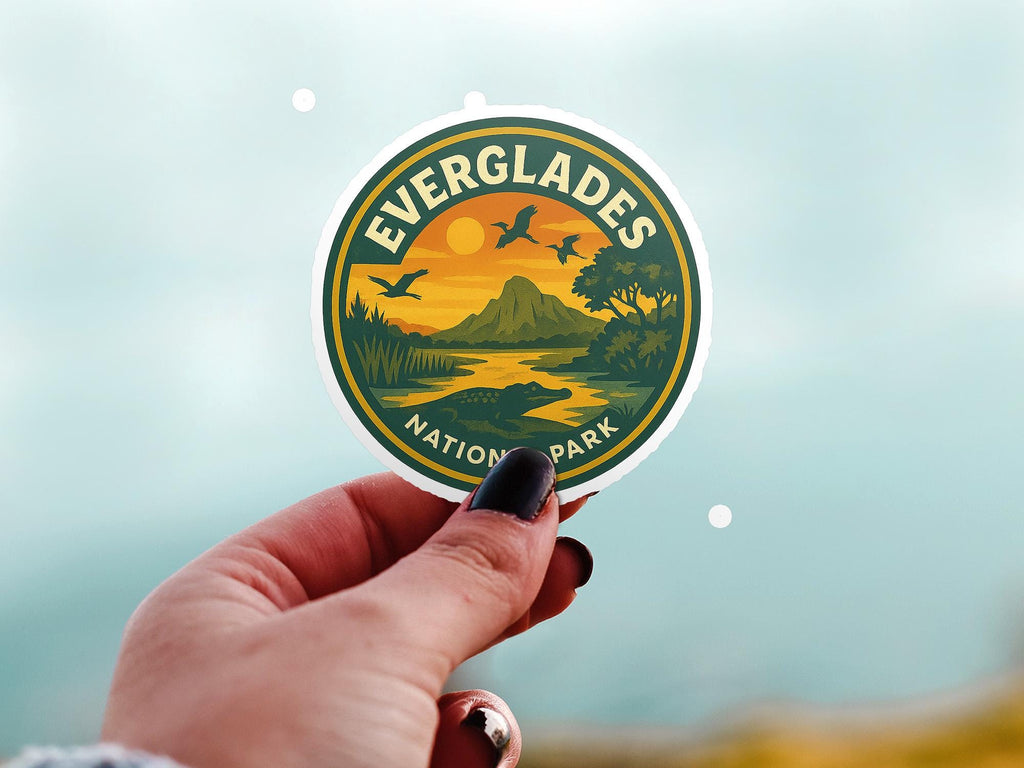 Everglades National Park Sticker Kiss-Cut Vinyl, Waterproof Decal, Retro Travel Lover Collection