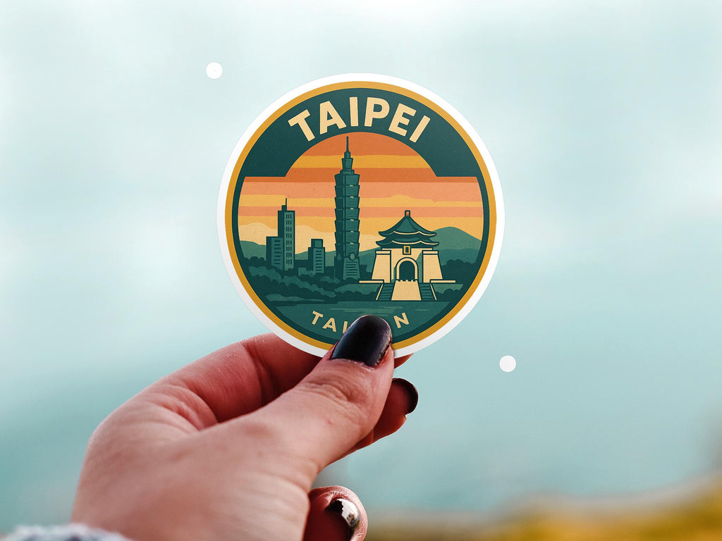 Taipei Taiwan Kiss-Cut Vinyl, Waterproof Decal, Retro Travel Lover Collection