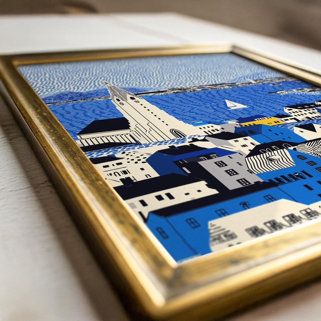 Reykjavik Iceland Wall Art Print, Pop Art Modern Large Size Poster Travel Gift Canvas