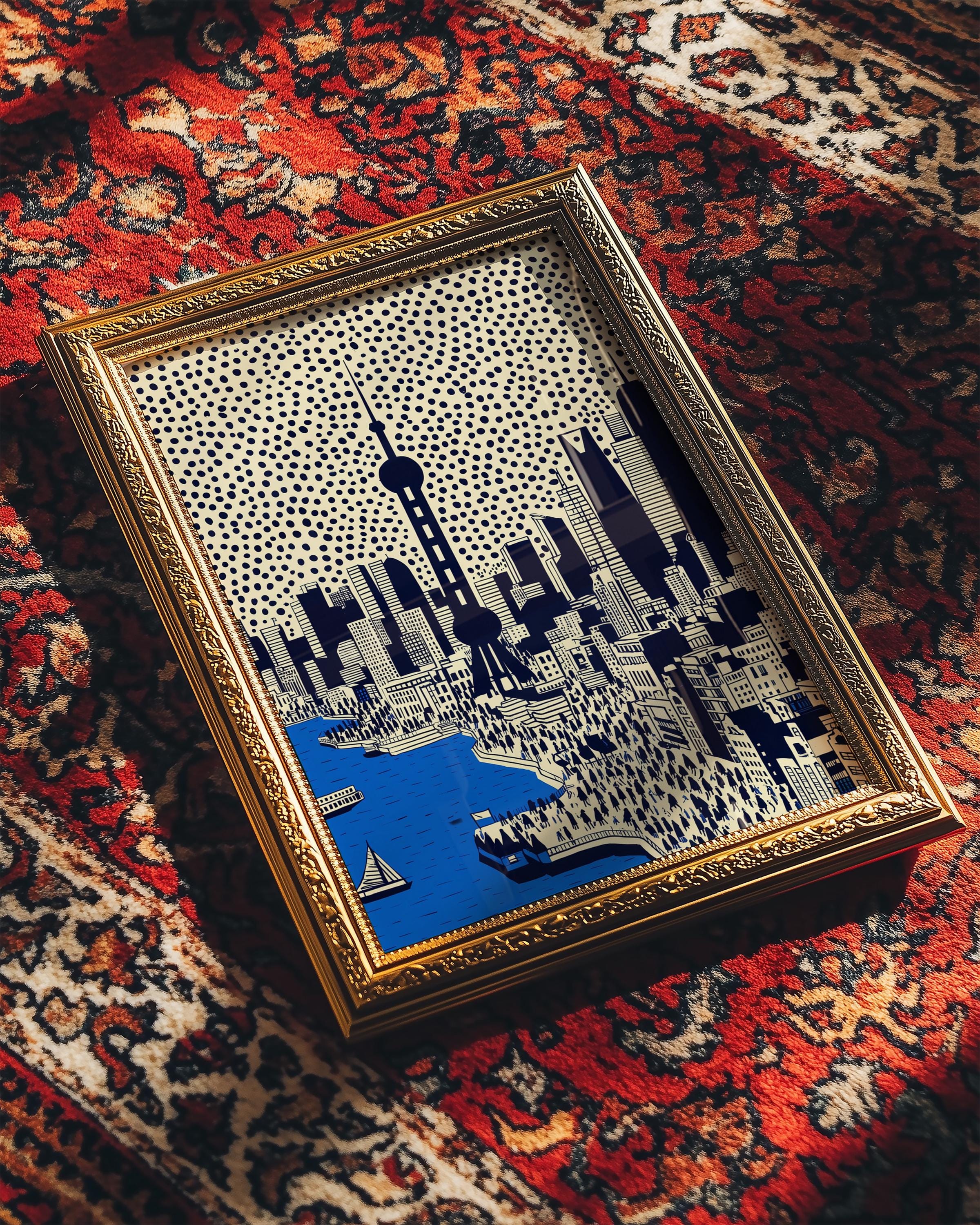 Shanghai China Wall Art Print, Pop Art Modern Poster Travel gift Chinese