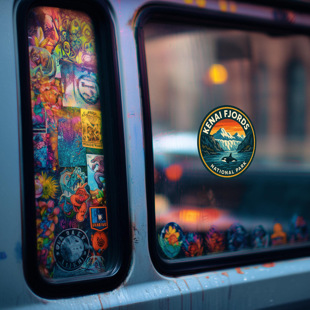 Kenai Fjord National Park Car Sticker, Retro Vinyl Decal Bumper Sticker, Vintage Waterproof Camping