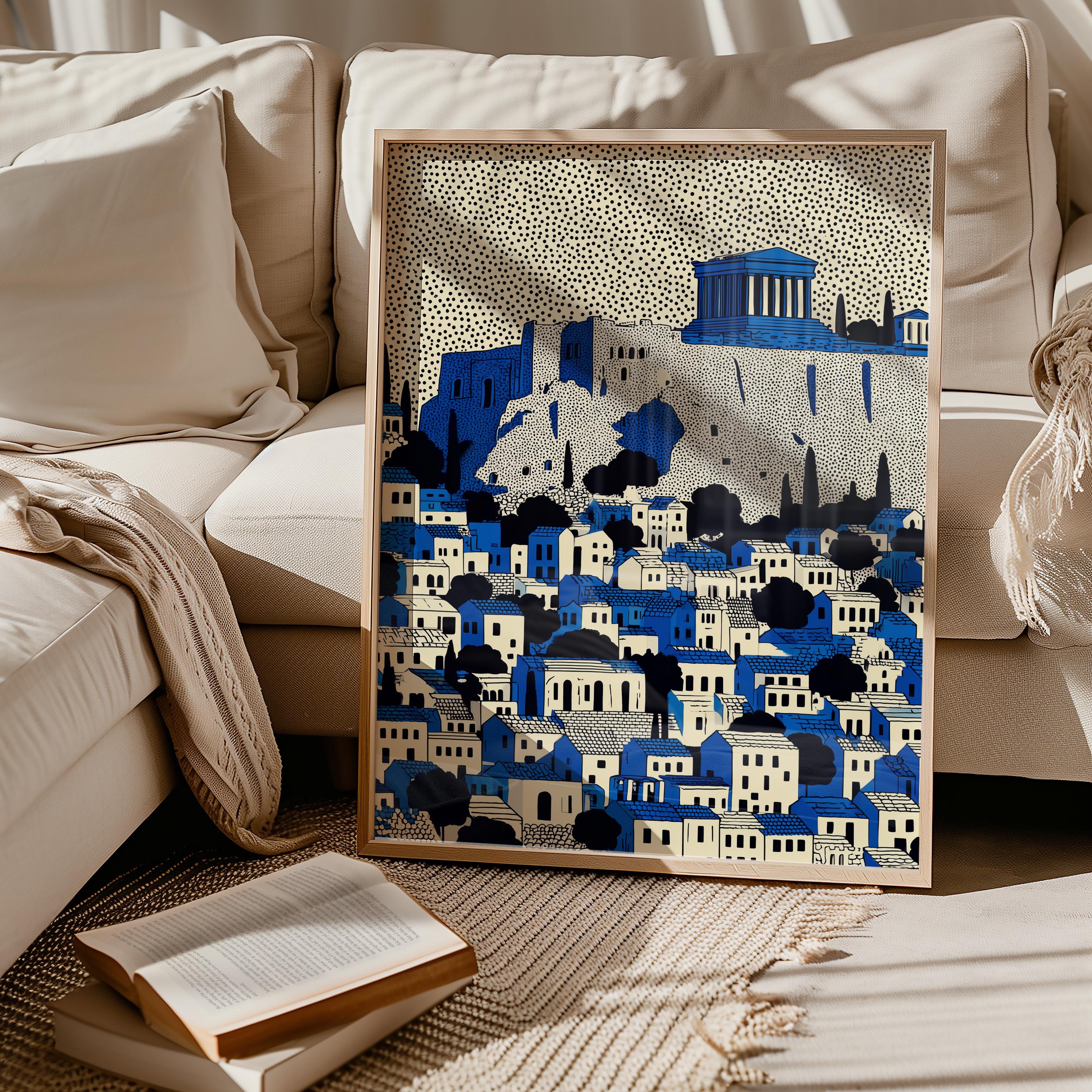 Athens Acropolis Wall Art Print, Pop Art Modern Poster, Greece Travel gift Greek