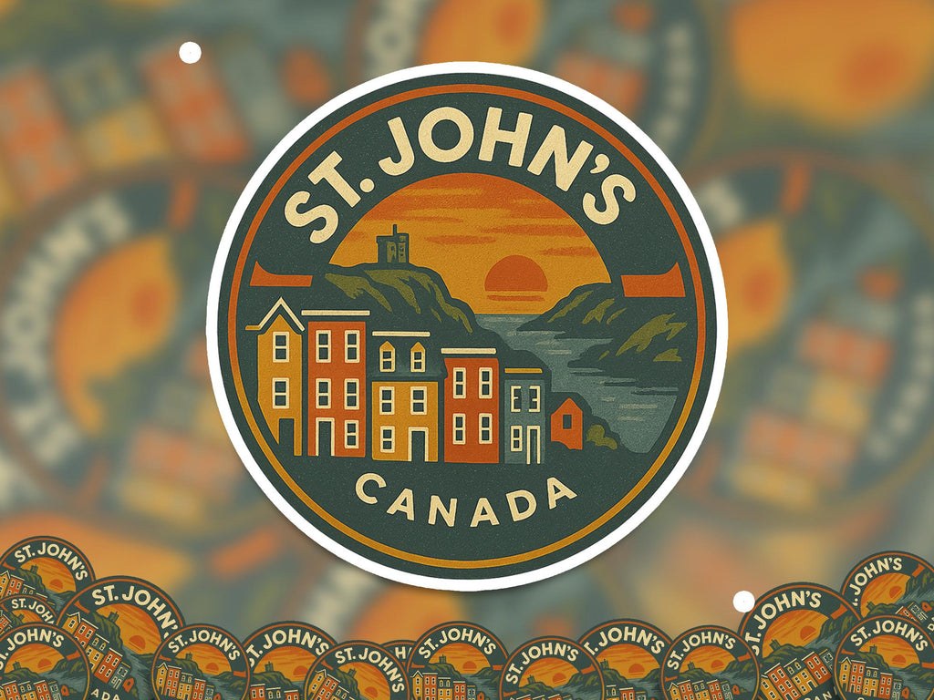 St Johns Canada Kiss-Cut Vinyl, Waterproof Decal, Retro Travel Lover Collection