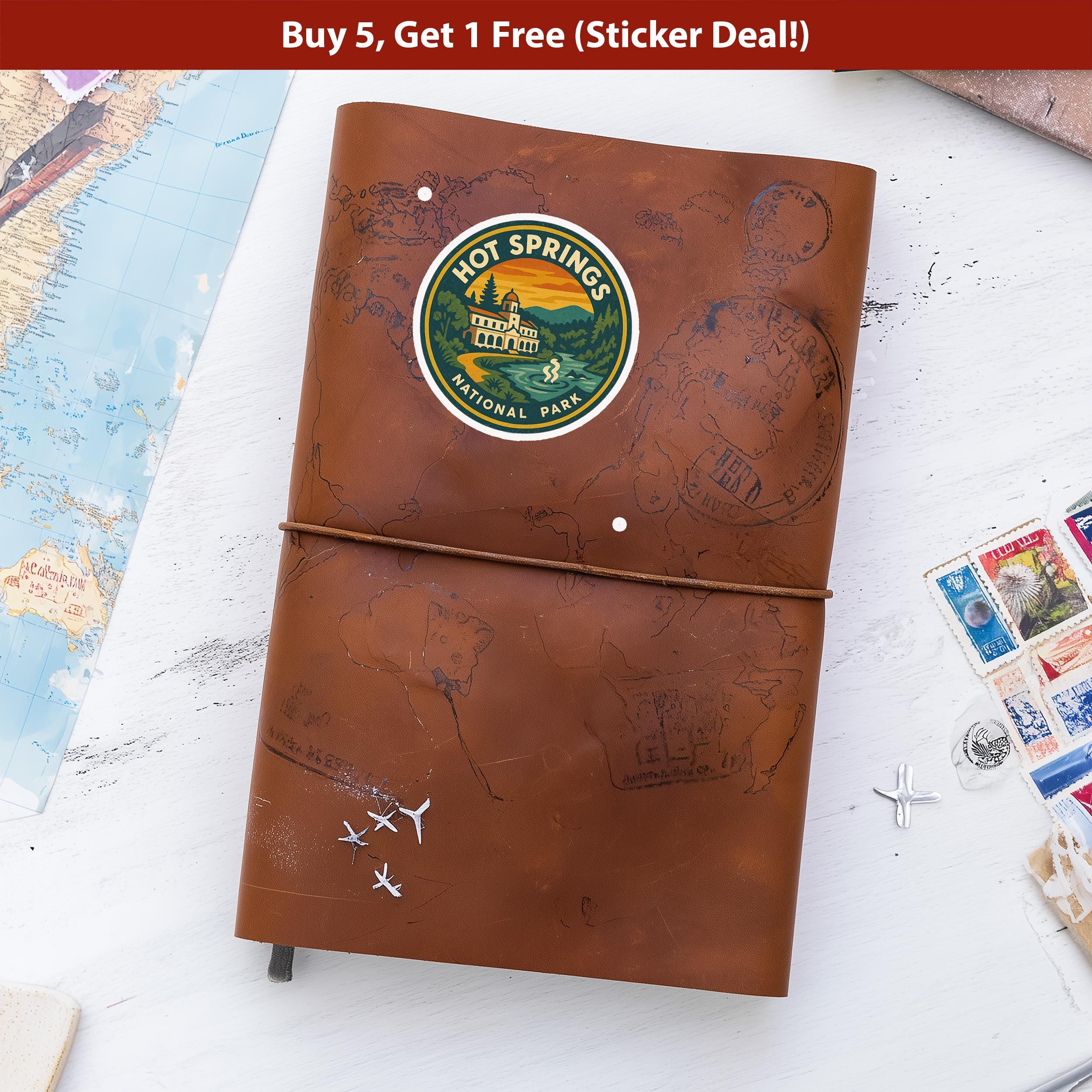 Hot Springs National Park Sticker, Retro Vinyl Waterproof Decal, Vintage USA Travel Collection