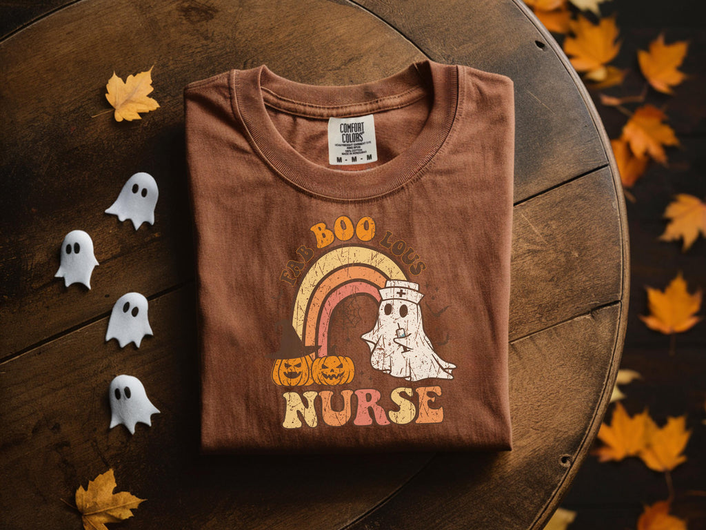 Faboolous Nurse Halloween Tee, Cute Ghost Sweatshirt, Medical crew Shirt, Funny Fall Spooky Season Gift for Nurse or Healthcare Worker