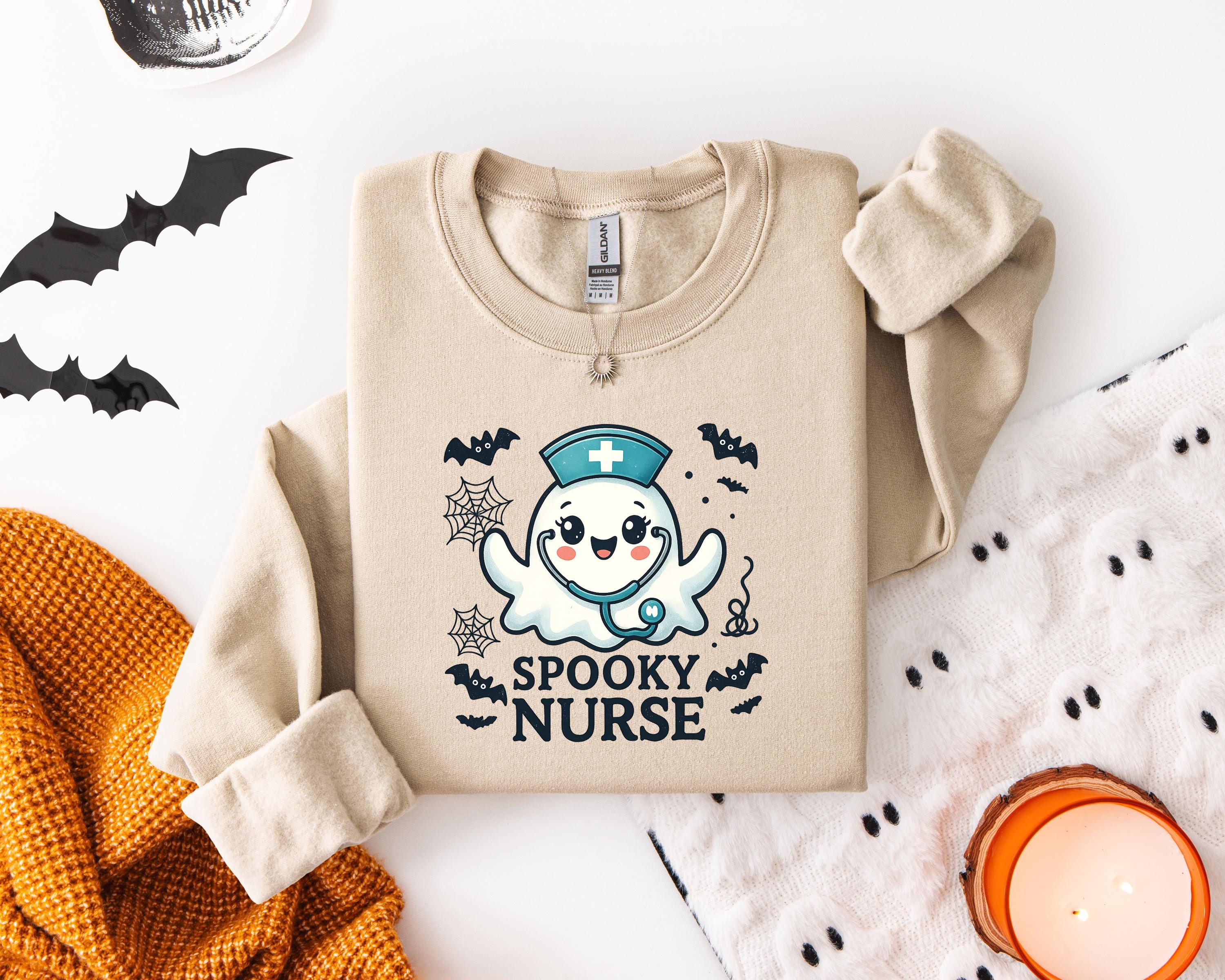 Spooky Nurse Halloween Sweatshirt, Halloween Gift For Nurse, Nurse , Nurse Hoodie, Nurse ER Crew , Nurse , Nurse Life
