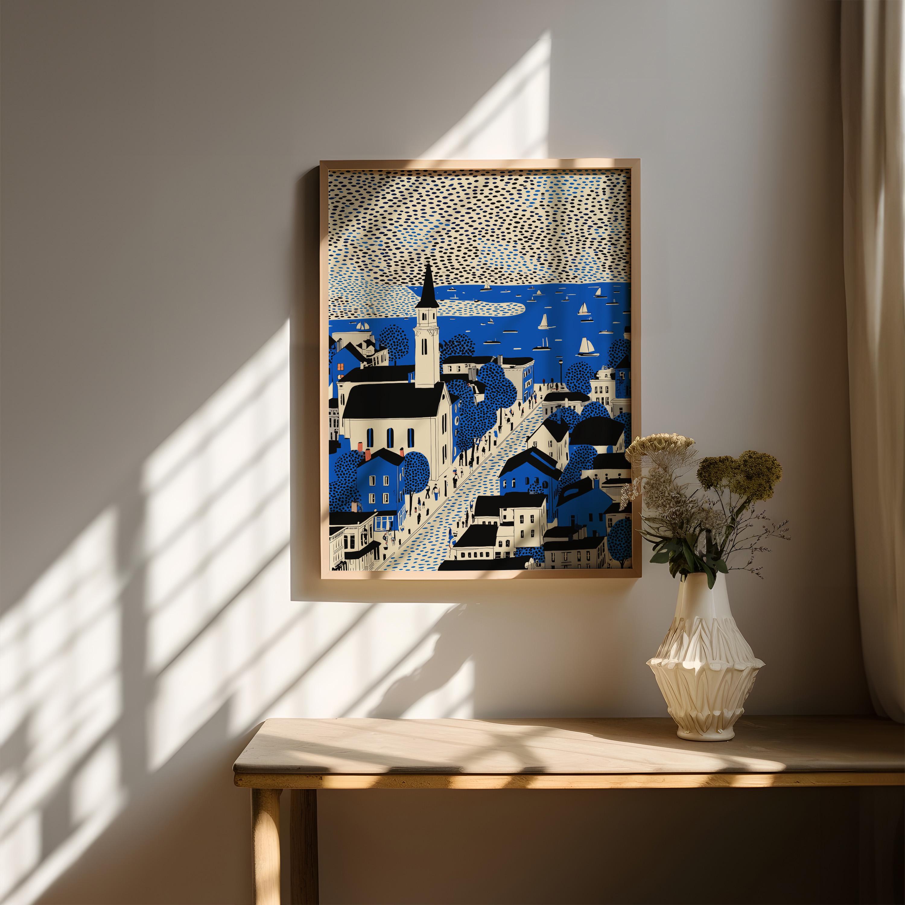 Burlington Vermont Print, Pop Art Modern Wall Art Poster Travel gift