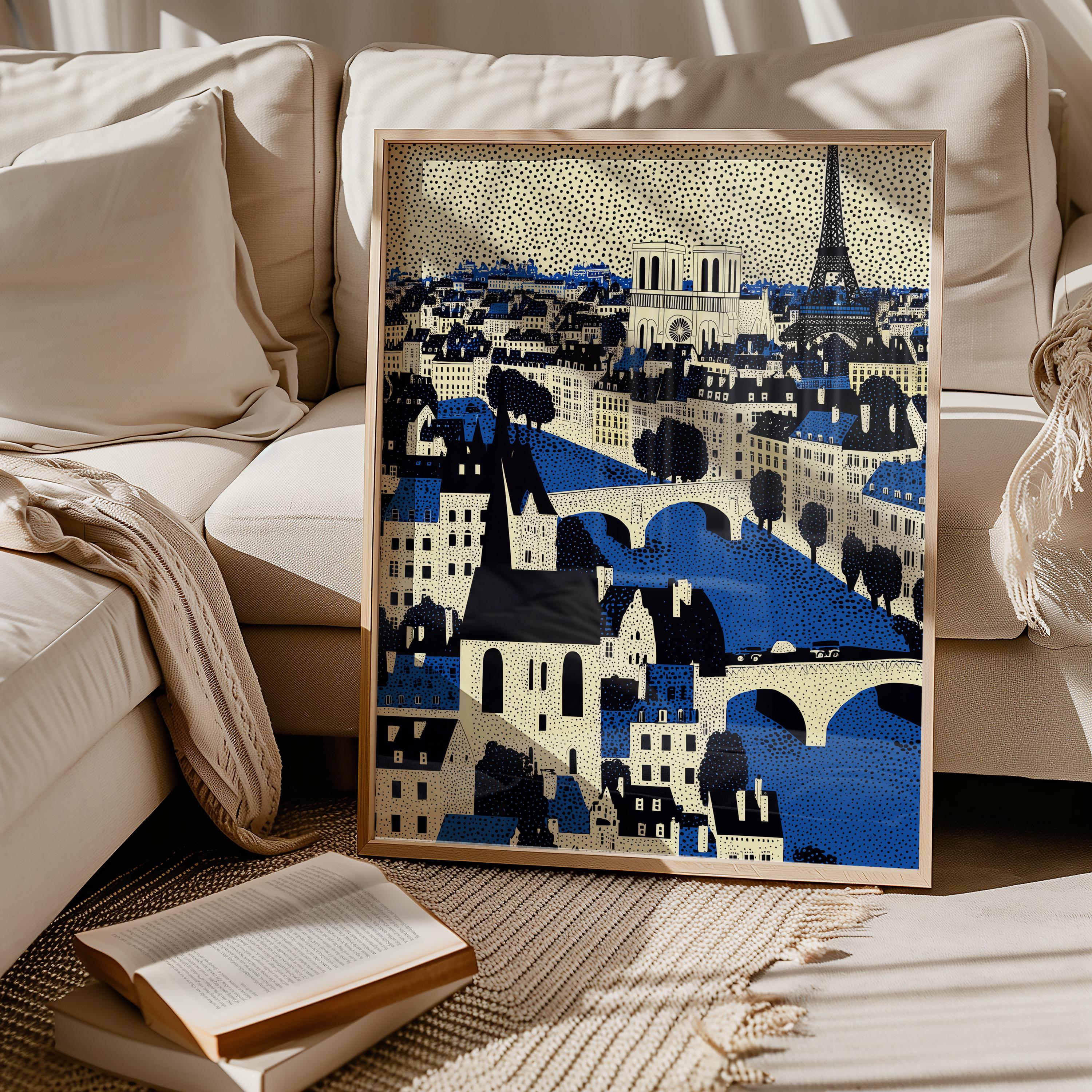 Paris Wall Art Print, Pop Art Modern Large Size Poster Travel Gift Canvas