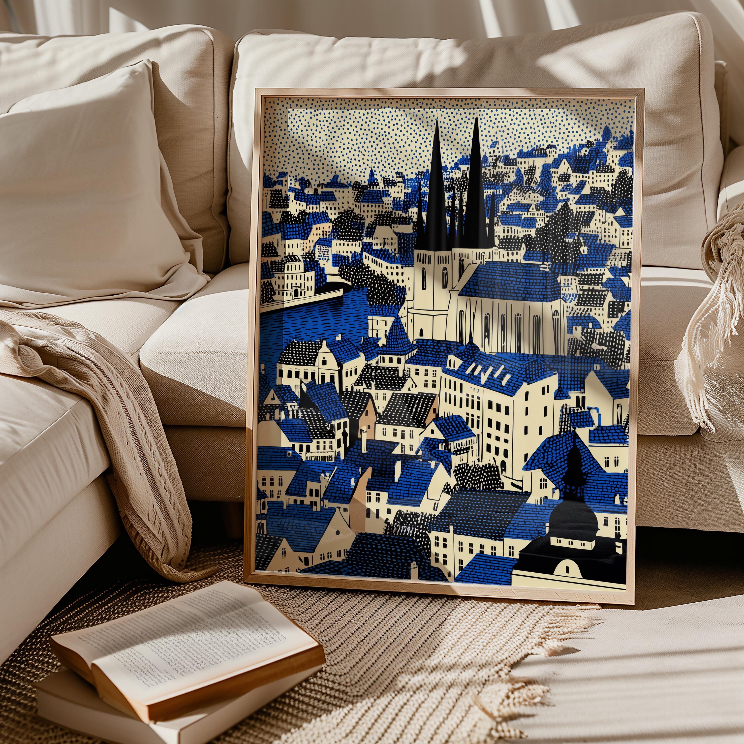 Prague Czech Republic Wall Art Print, Pop Art Large Size Poster Travel Gift Canvas