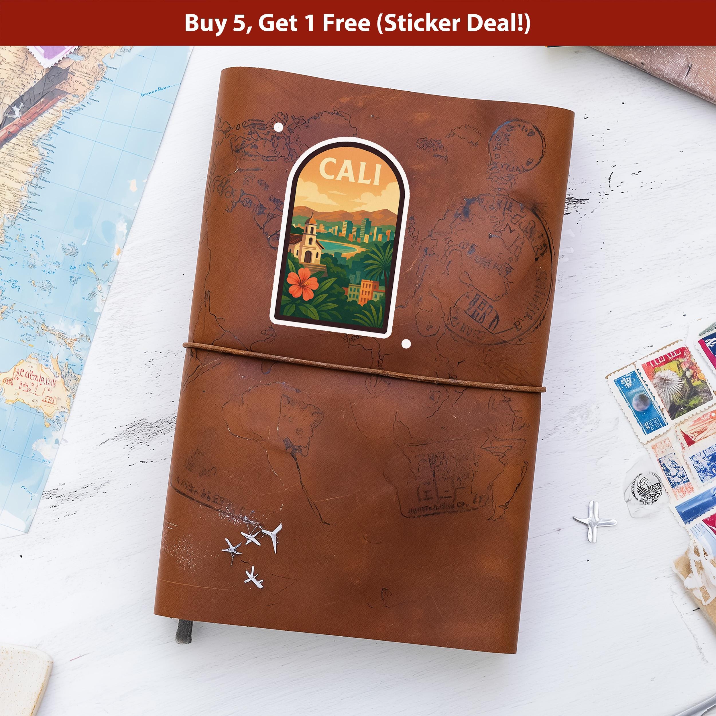 Cali Colombia Sticker, Vintage City Vinyl Decal, Retro Travel Lover Collection, Journal Scrapbook