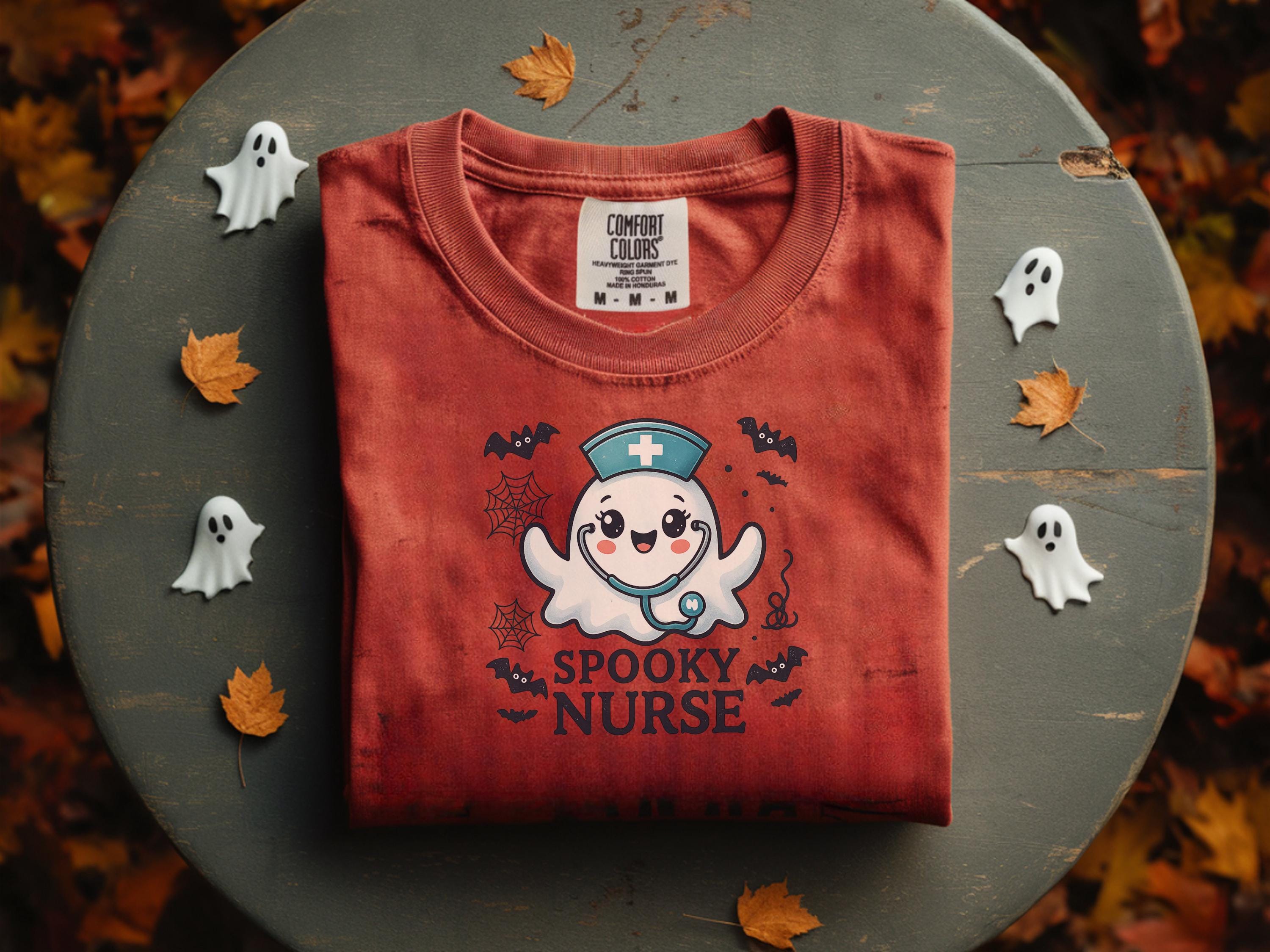 Cute Spooky Halloween sweatshirt , Ghost Halloween Nurse Tee, Scary Nurse Shirt, Medical Halloween Shirt, Cute Nurse Gift for nurse