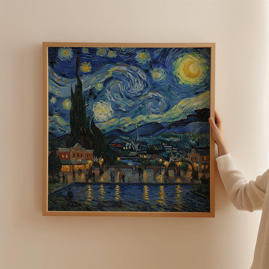 Jackson Wyoming Starry Night Wall Art, Van Gogh Print, Travel Gift Home Decor
