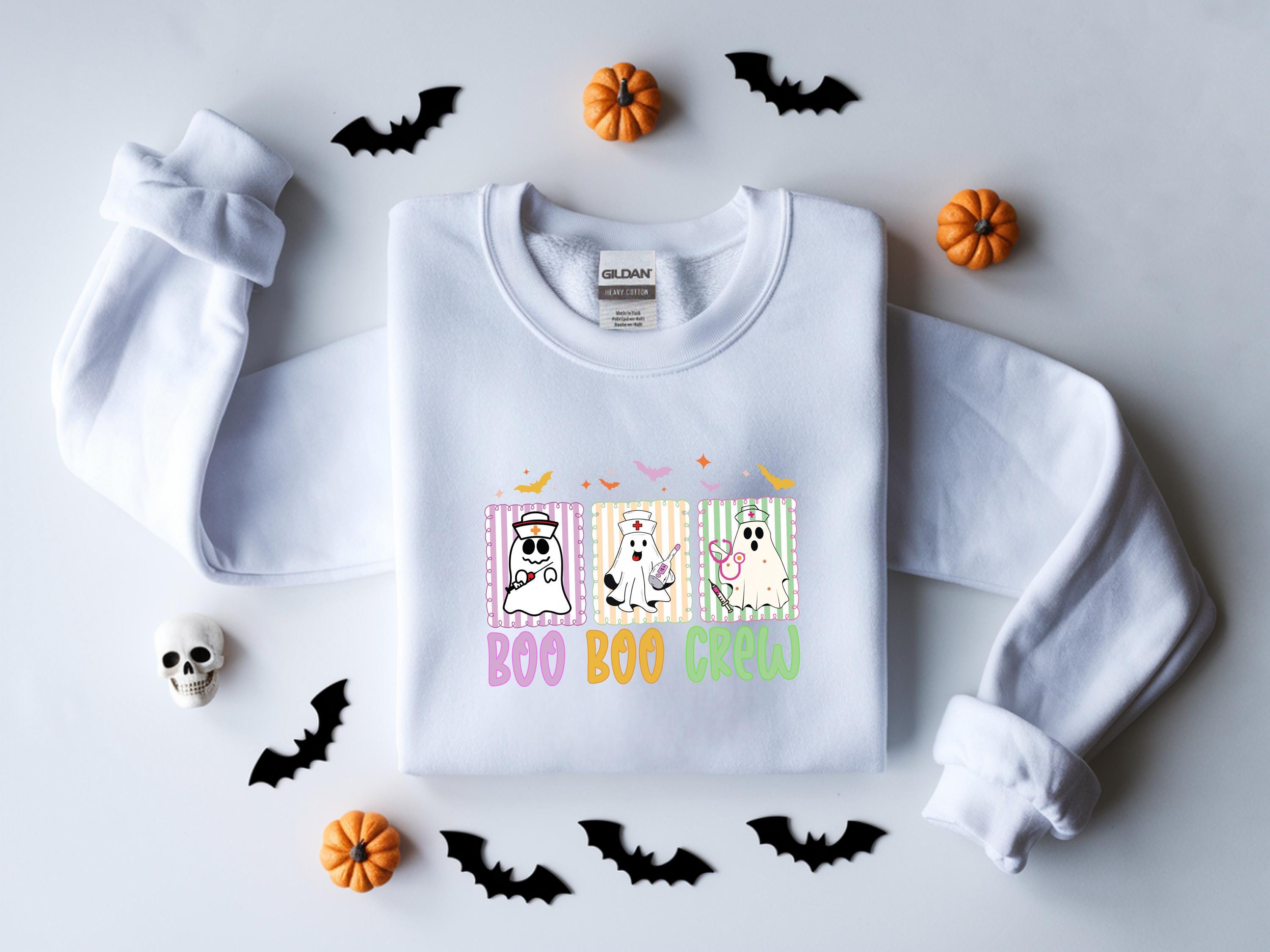 Boo Boo Crew Nurse Halloween Sweatshirt, Halloween Gift for Nurse Sweater, Nurse Spooky health care worker RN, Nurse Halloween Boo Boo Crew