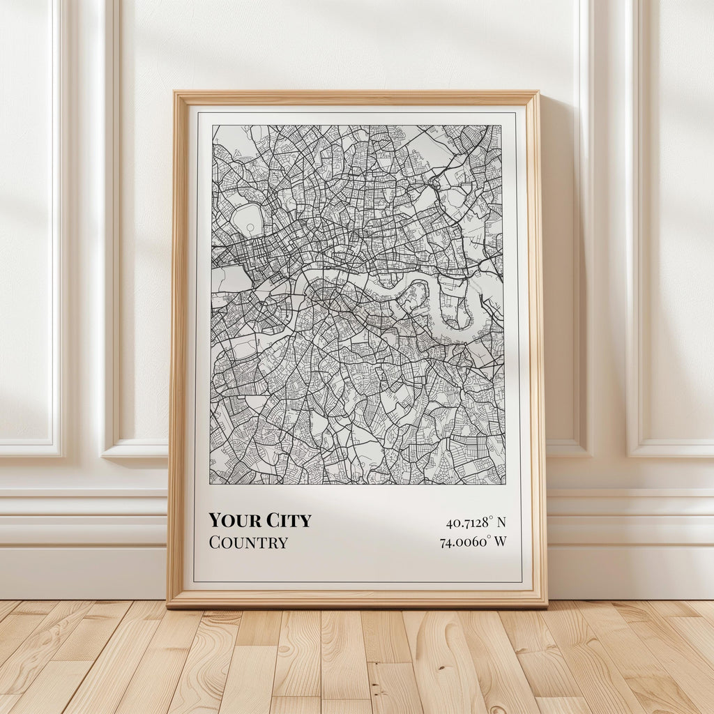 Custom City Map, Personalized Any City Map Wall art Digital & Print