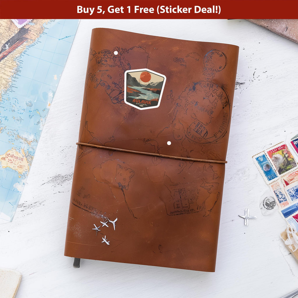 Aulavik National Park Sticker, Vinyl Canada Northwest Territories, Retro Waterproof Decal Hiking