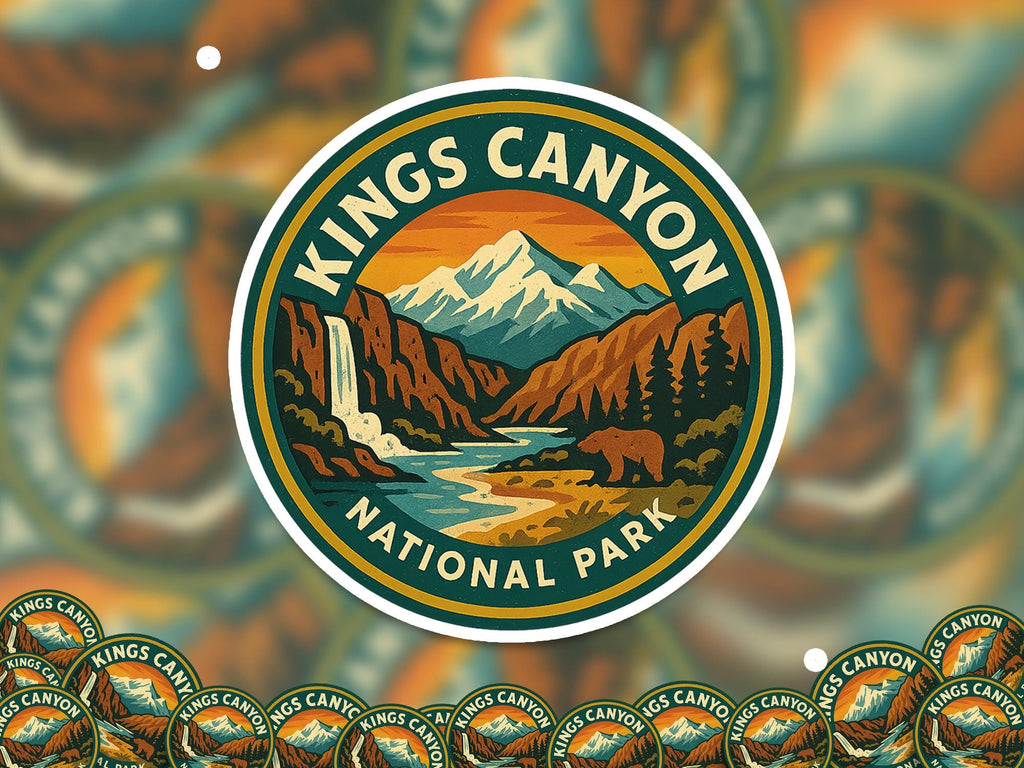 Kings Canyon National Park Sticker, Retro Vinyl Waterproof Decal, Vintage USA Travel Collection