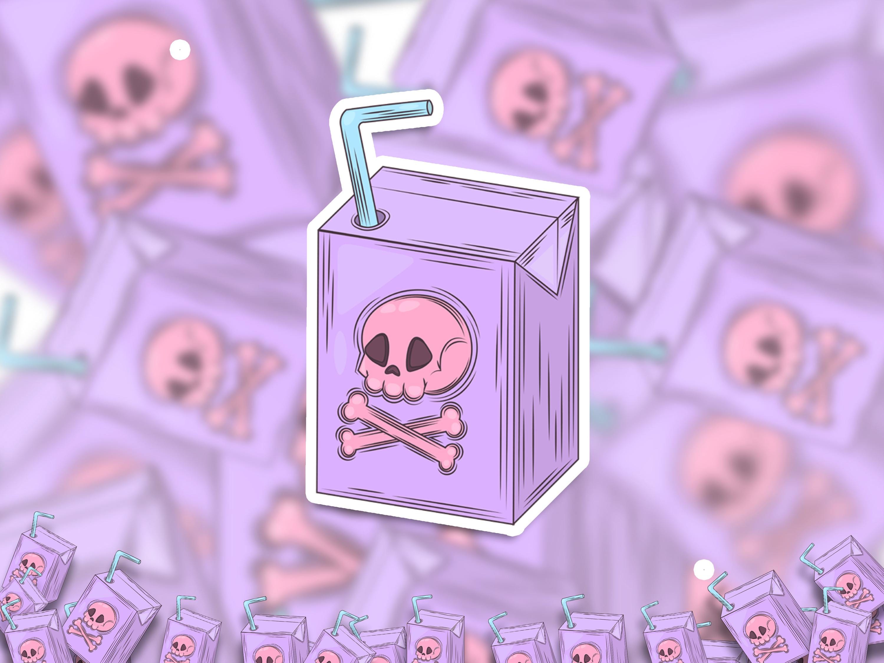 Pastel Goth Halloween Juice Sticker, Cute Halloween Spooky Vinyl Decal,