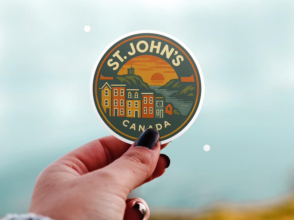 St Johns Canada Kiss-Cut Vinyl, Waterproof Decal, Retro Travel Lover Collection