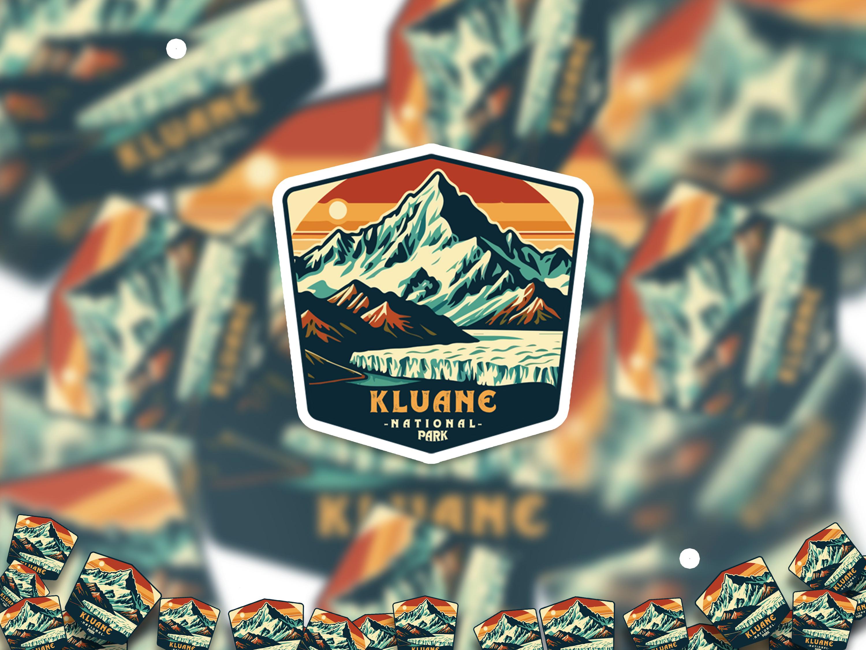 kluane National Park Sticker, Vinyl Canada Yukon, Retro Water Bottle Decal Hiking